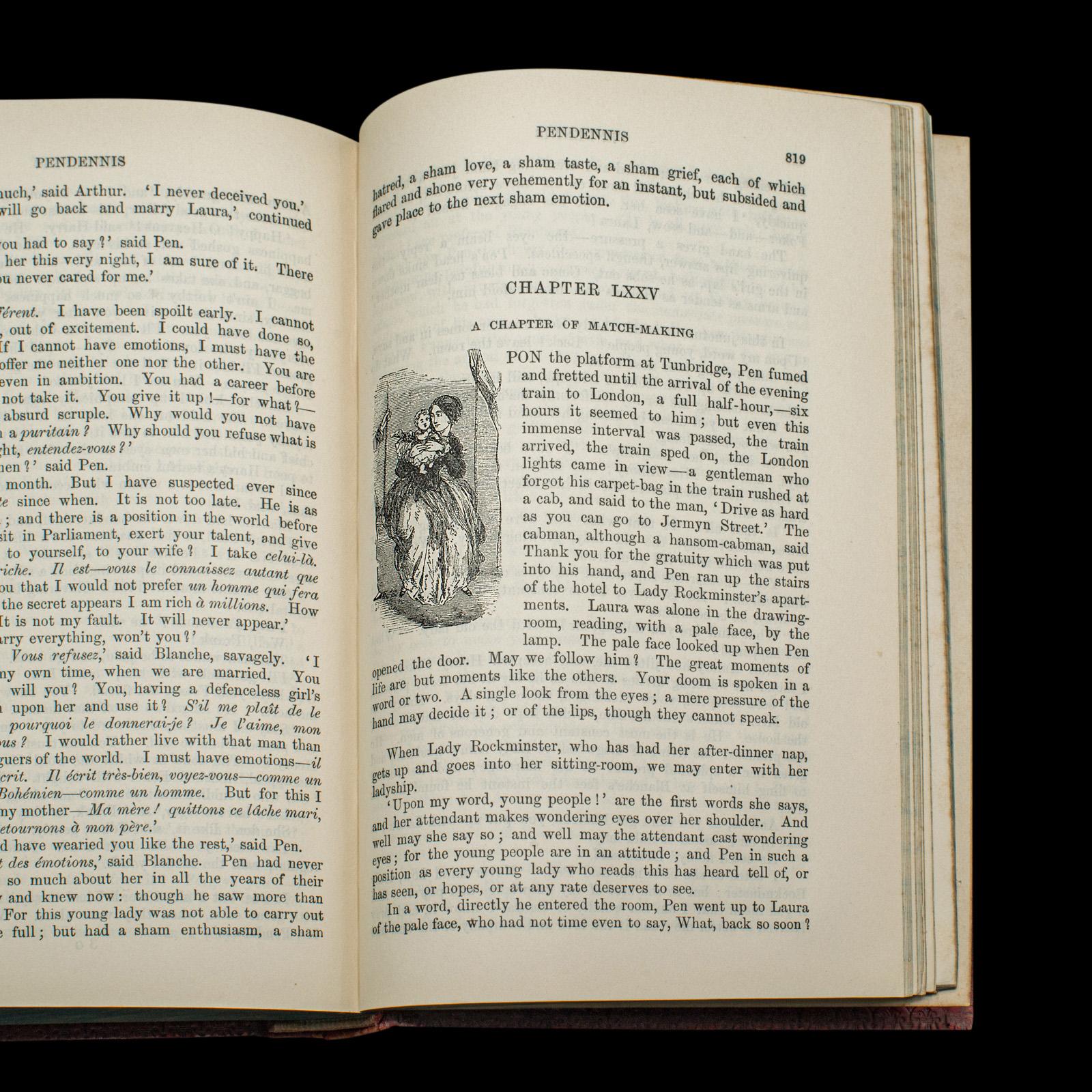 Livre ancien Pendennis de William Thackeray, Novel, Fiction, Édouardien, C.1908 en vente 6