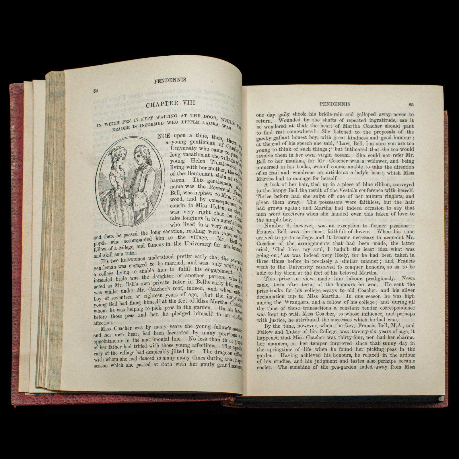 Livre ancien Pendennis de William Thackeray, Novel, Fiction, Édouardien, C.1908 en vente 1