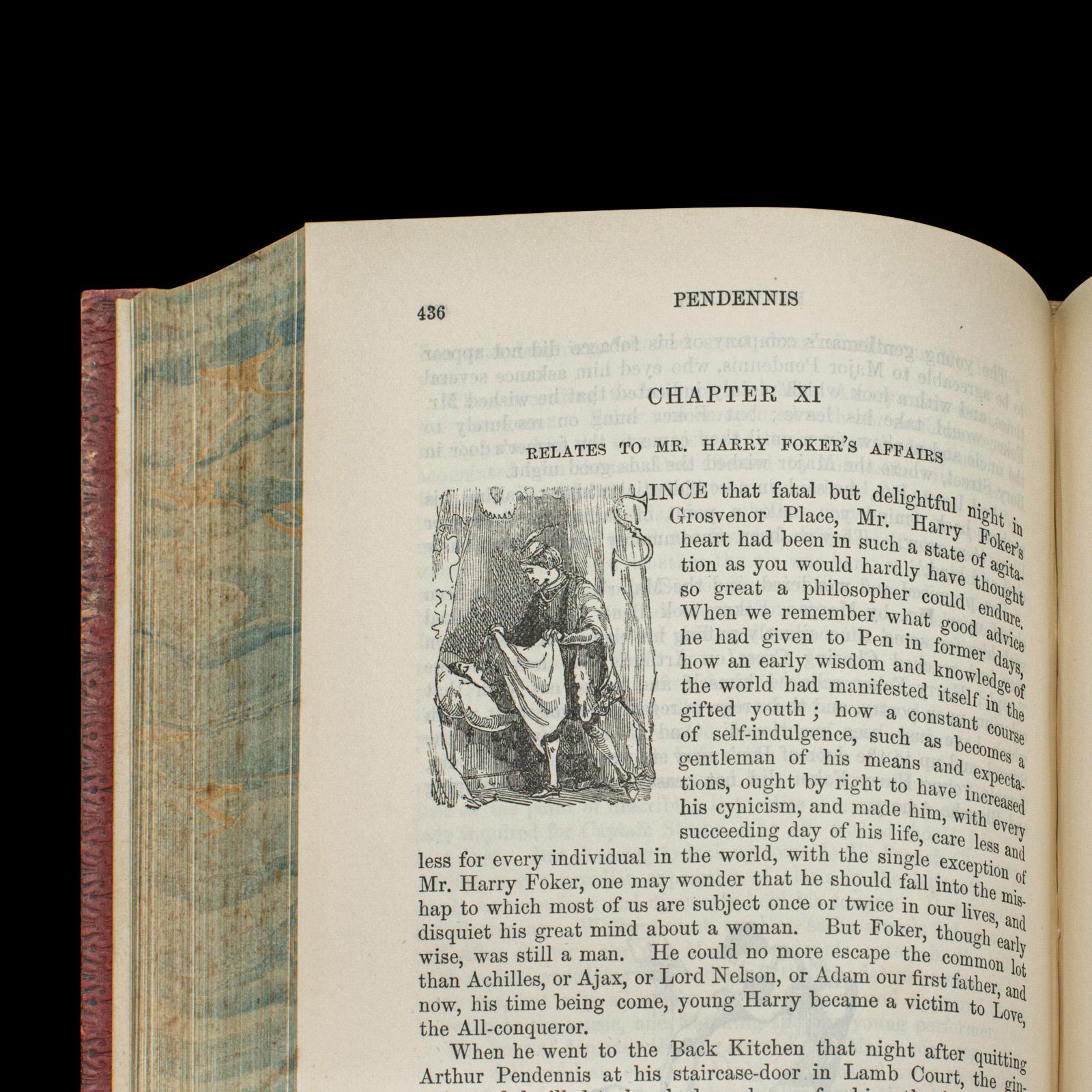 Livre ancien Pendennis de William Thackeray, Novel, Fiction, Édouardien, C.1908 en vente 3