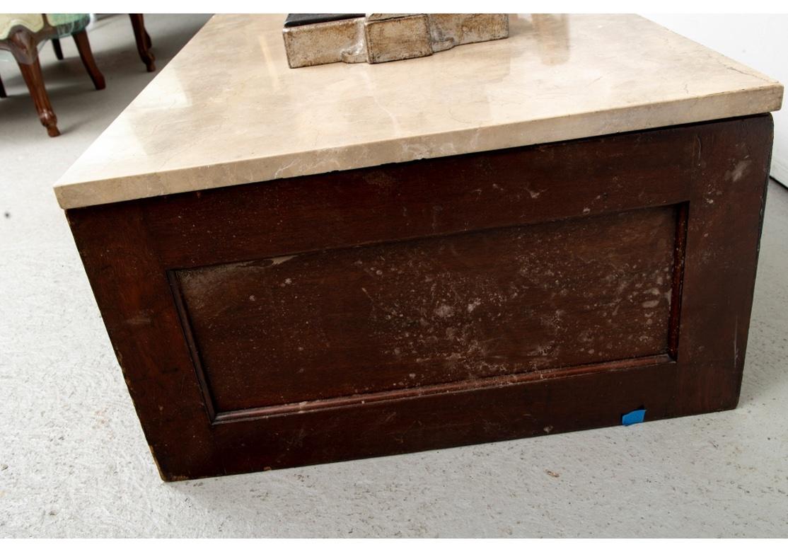 19th Century Antique Book Press with 4 Drawer Stone Top Flat Art File Cabinet For Sale