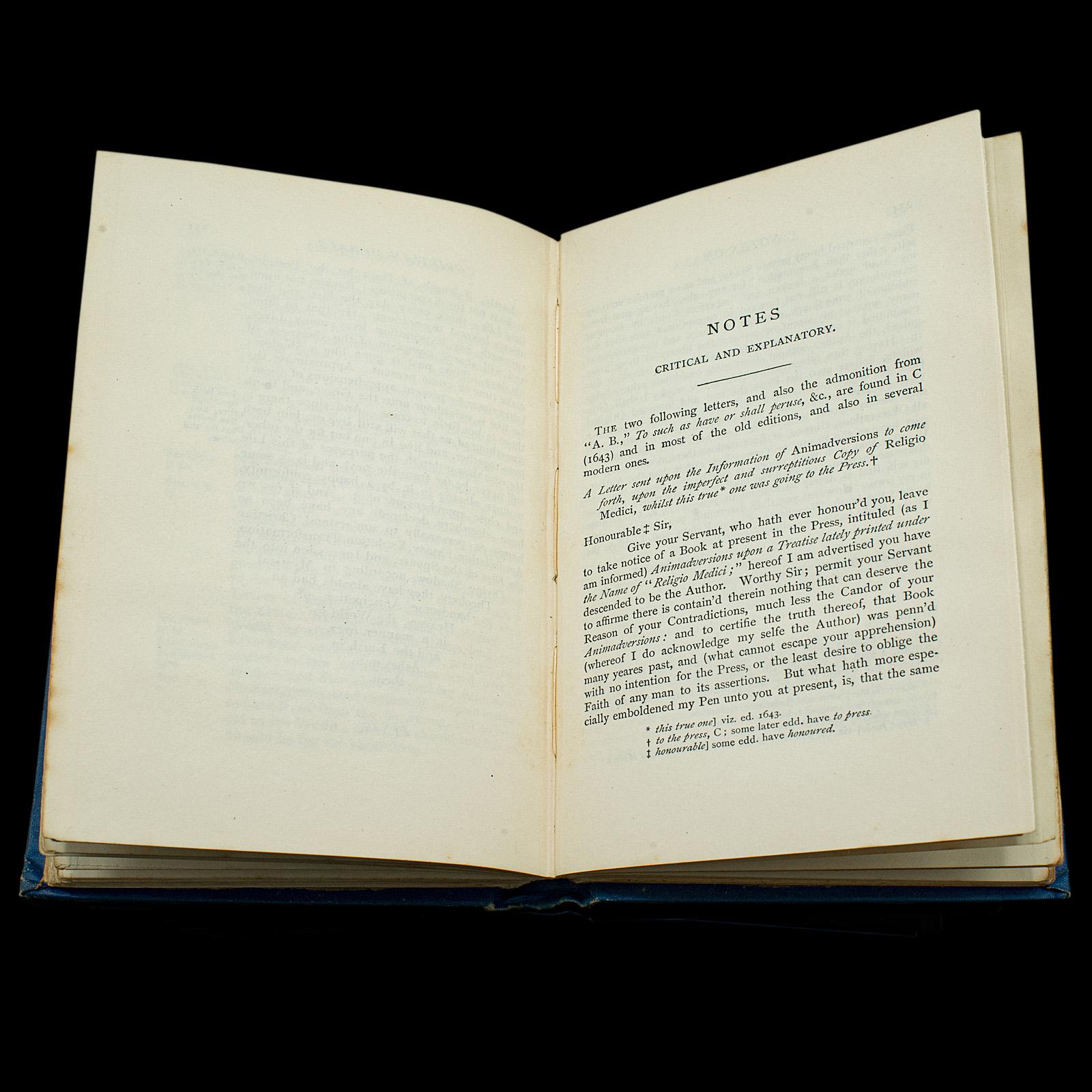 Antique Book, Religio Medici, Sir Thomas Browne, English Language, Dated 1915 For Sale 4