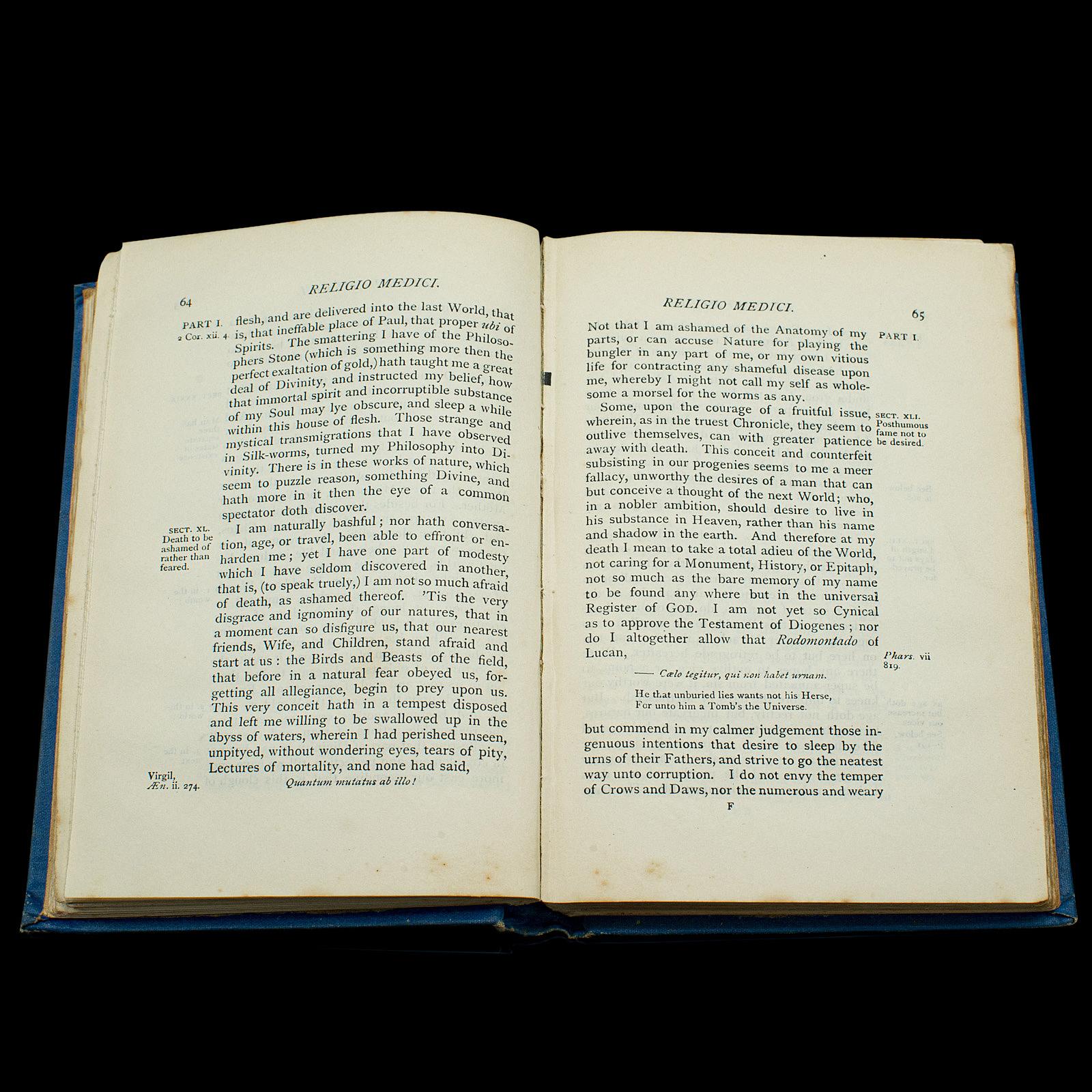 Antique Book, Religio Medici, Sir Thomas Browne, English Language, Dated 1915 For Sale 2