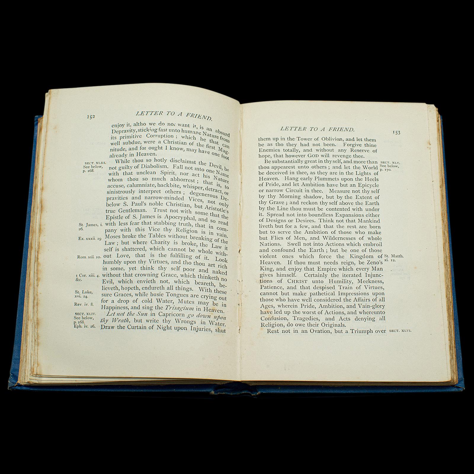 Antique Book, Religio Medici, Sir Thomas Browne, English Language, Dated 1915 For Sale 3