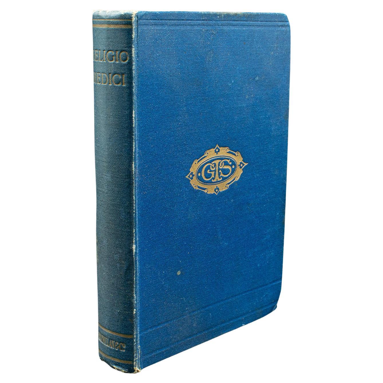 Antique Book, Religio Medici, Sir Thomas Browne, English Language, Dated 1915 For Sale