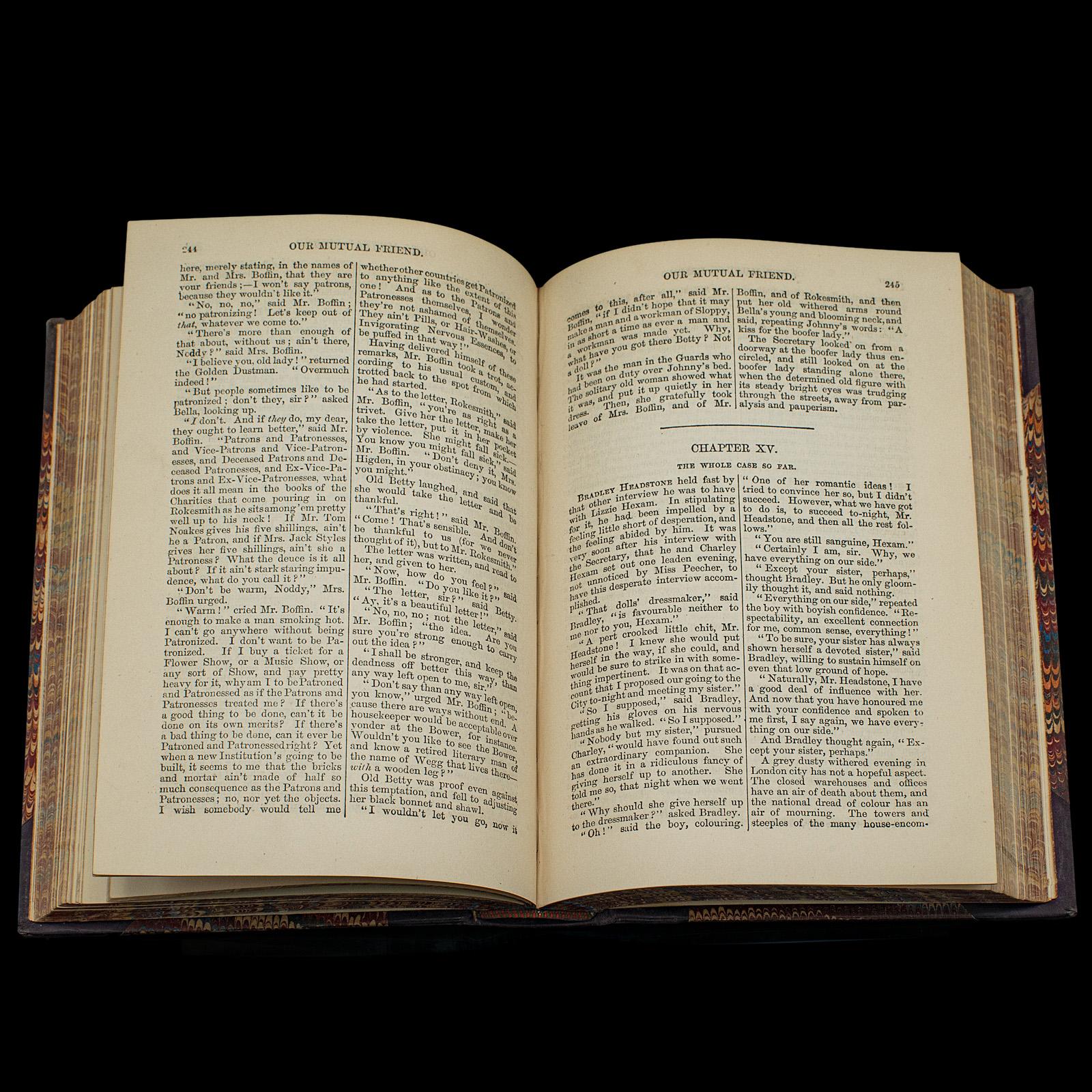 Antique Book Set, 13 Vols Charles Dickens Novels, English, Fiction, Victorian 4