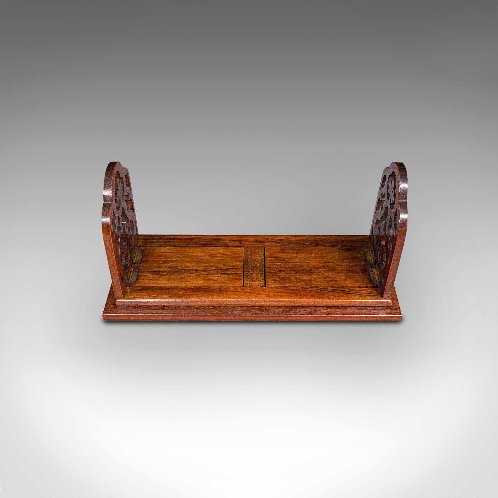 19th Century Antique Book Slide, English, Rosewood, Mahogany, Library Stand, Victorian, 1900
