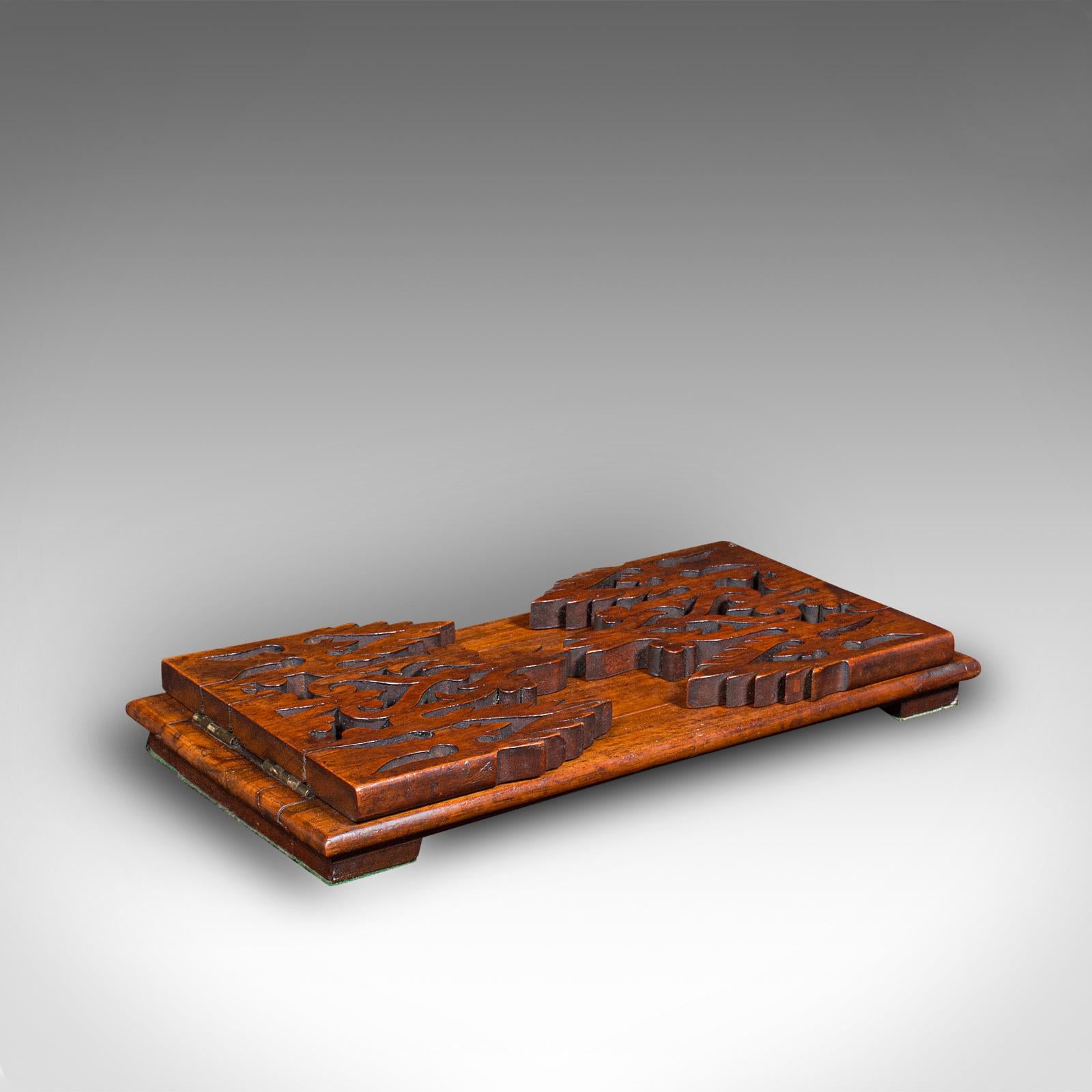 Early Victorian Antique Book Slide, English, Walnut, Extending, Novel Stand, Victorian, C.1850 For Sale
