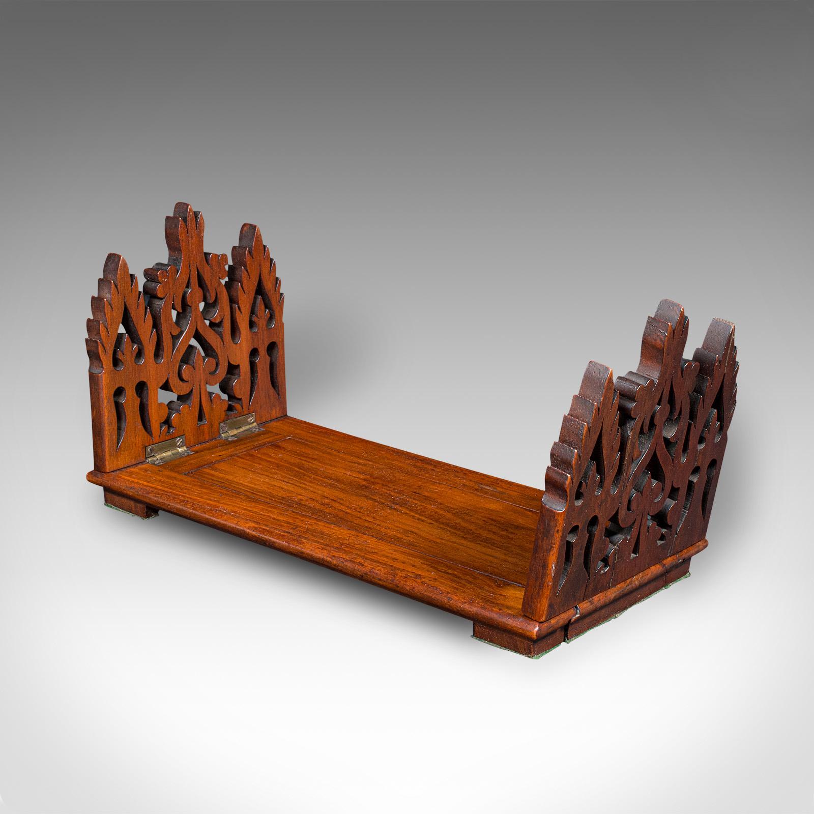 19th Century Antique Book Slide, English, Walnut, Extending, Novel Stand, Victorian, C.1850 For Sale