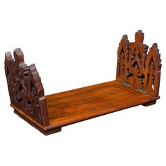 Antique Book Slide, English, Walnut, Extending, Novel Stand, Victorian, C.1850