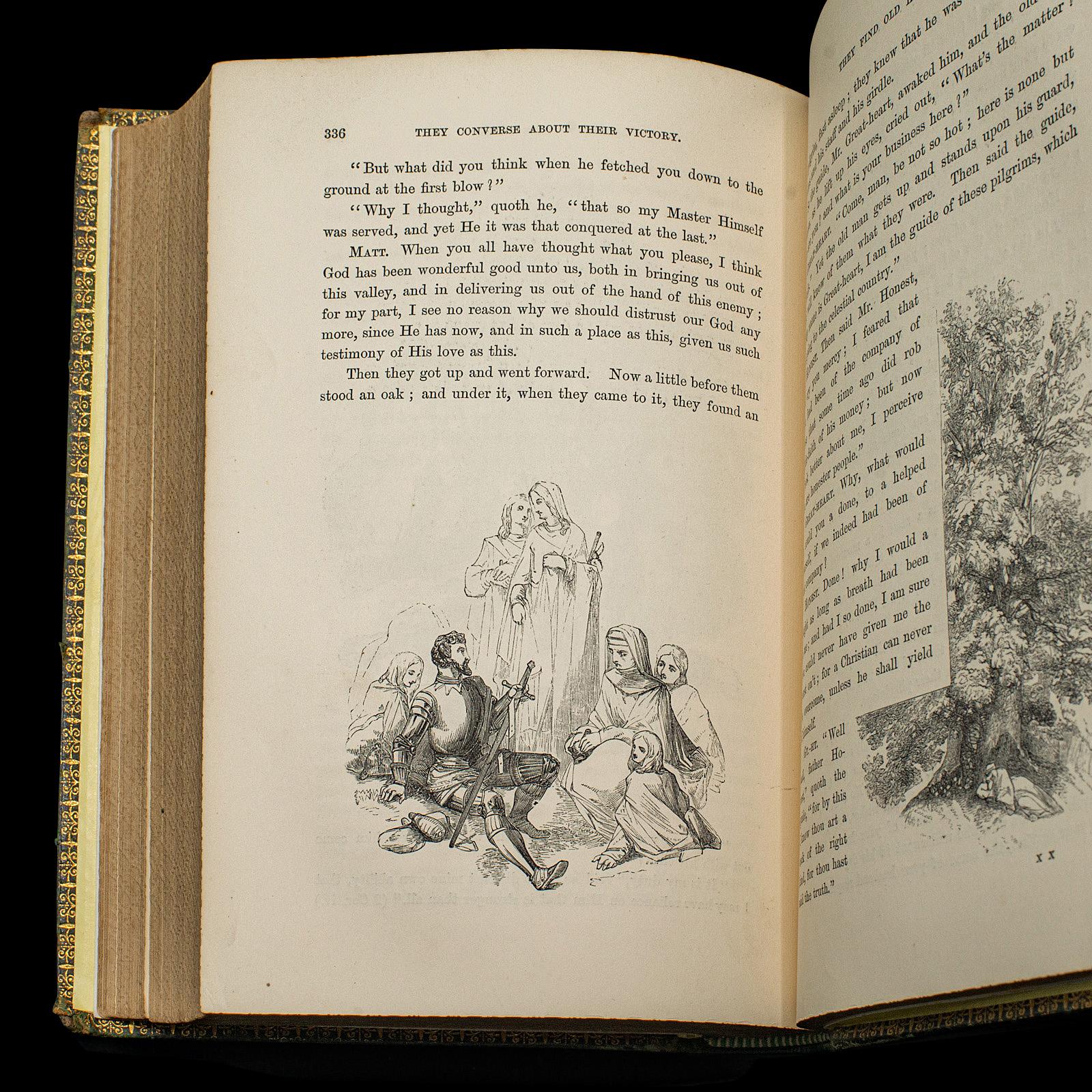 Antique Book, The Pilgrim's Progress, John Bunyan, English, Novel, Victorian For Sale 5