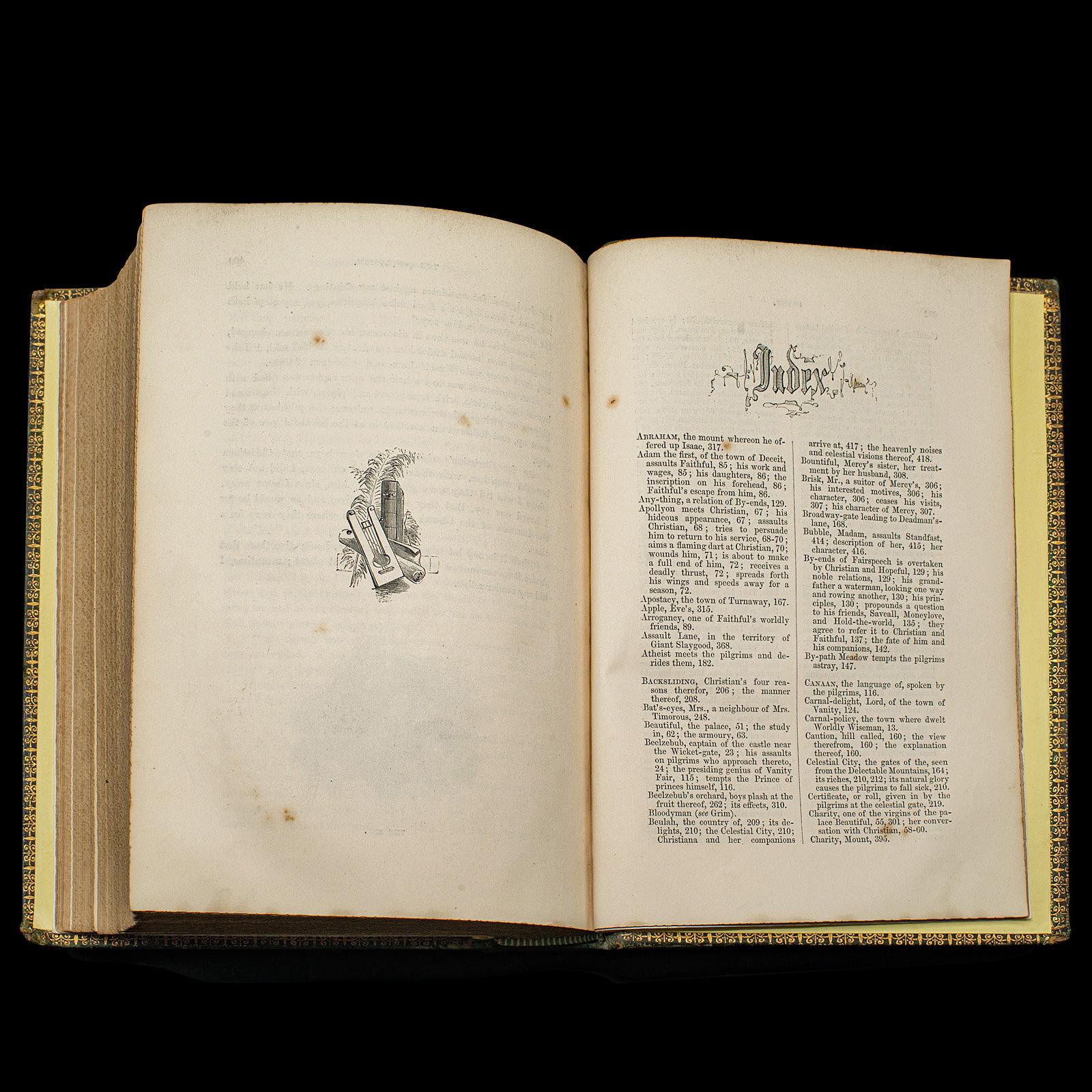Antique Book, The Pilgrim's Progress, John Bunyan, English, Novel, Victorian For Sale 6