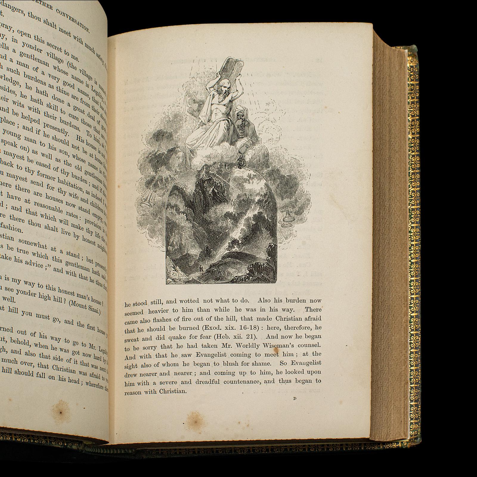 Antique Book, The Pilgrim's Progress, John Bunyan, English, Novel, Victorian For Sale 2