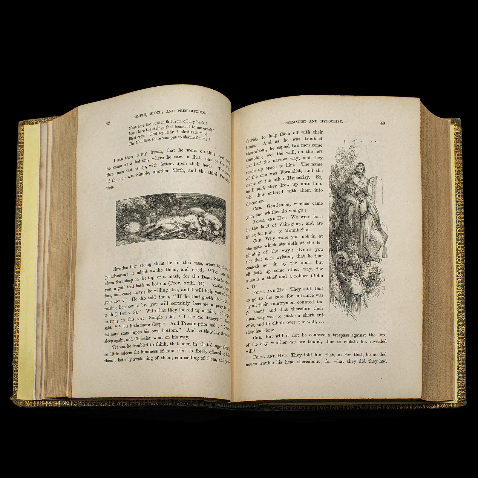 Antique Book, The Pilgrim's Progress, John Bunyan, English, Novel, Victorian For Sale 3