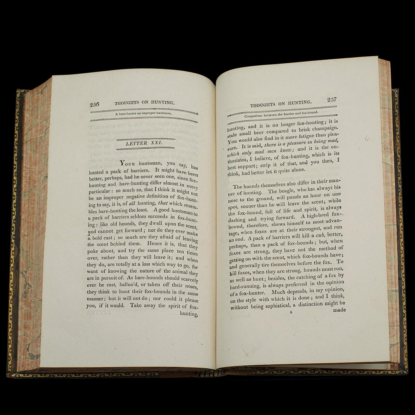 Livre ancien Thoughts on Hunting de William Beckford, anglais, géorgien, 1810 en vente 5
