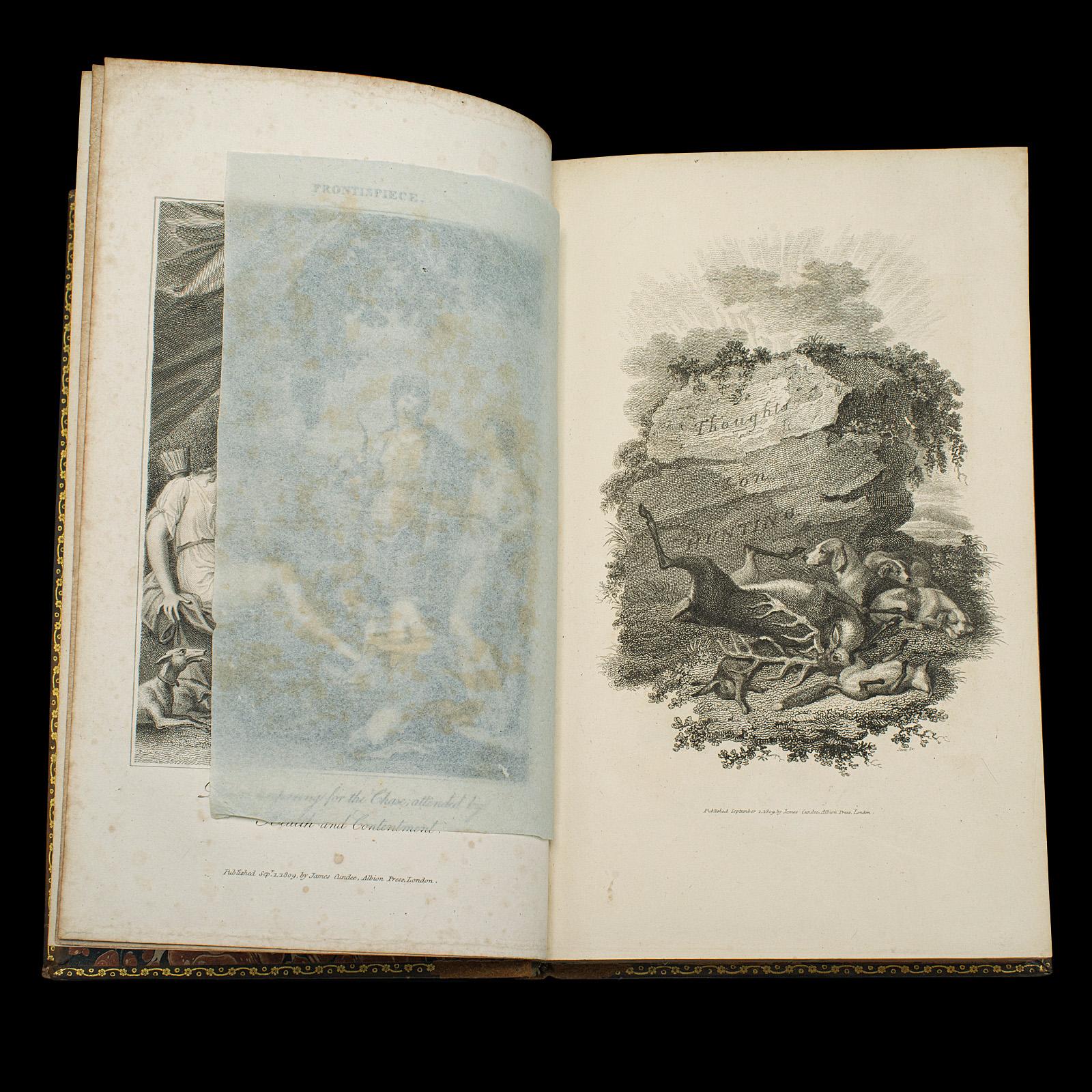 Georgien Livre ancien Thoughts on Hunting de William Beckford, anglais, géorgien, 1810 en vente