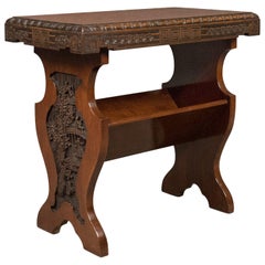 Antique Book Trough Side Table, Oriental Walnut, circa 1910