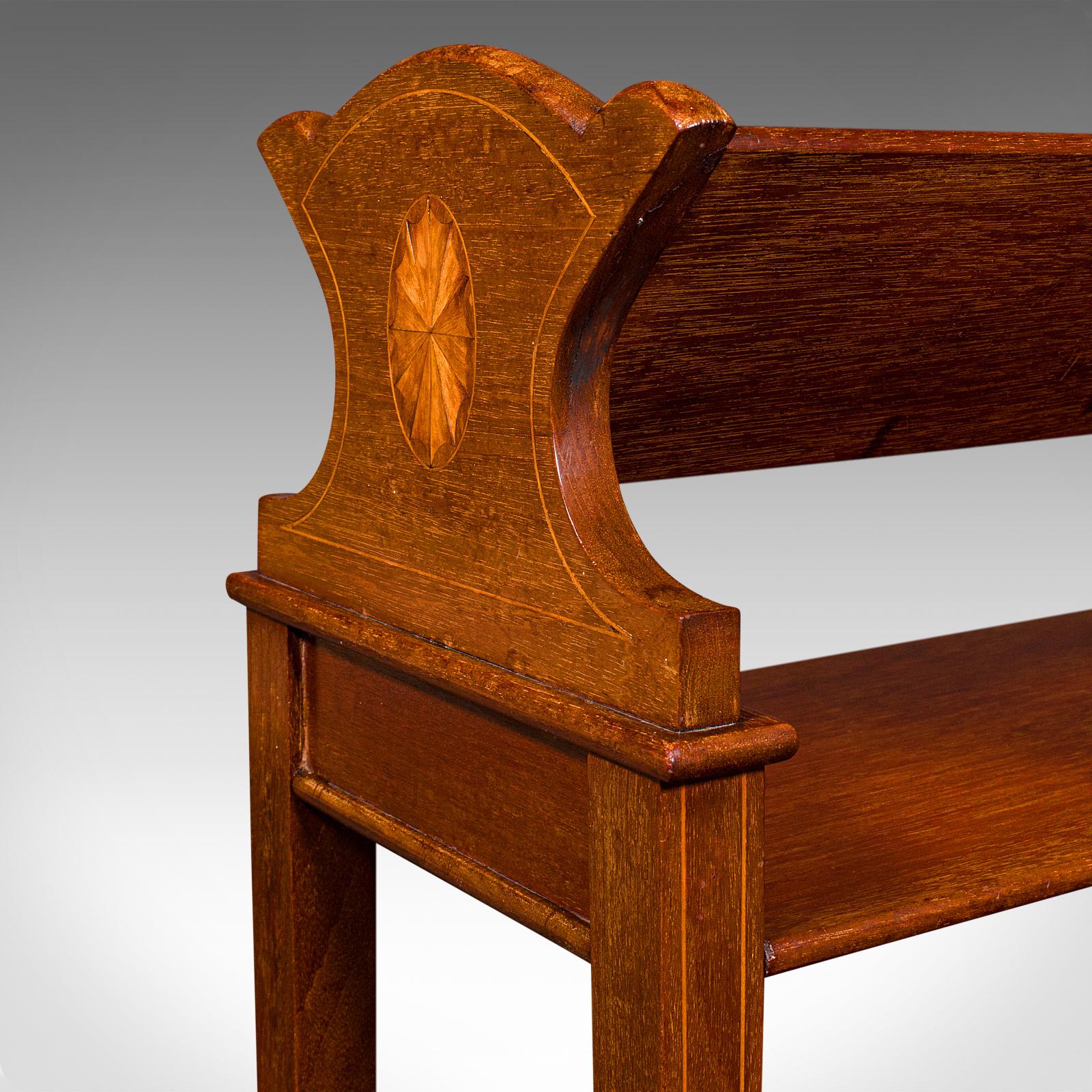 Antique Book Trough Stand, English, Walnut, Boxwood, Lounge Bookcase, Edwardian 2