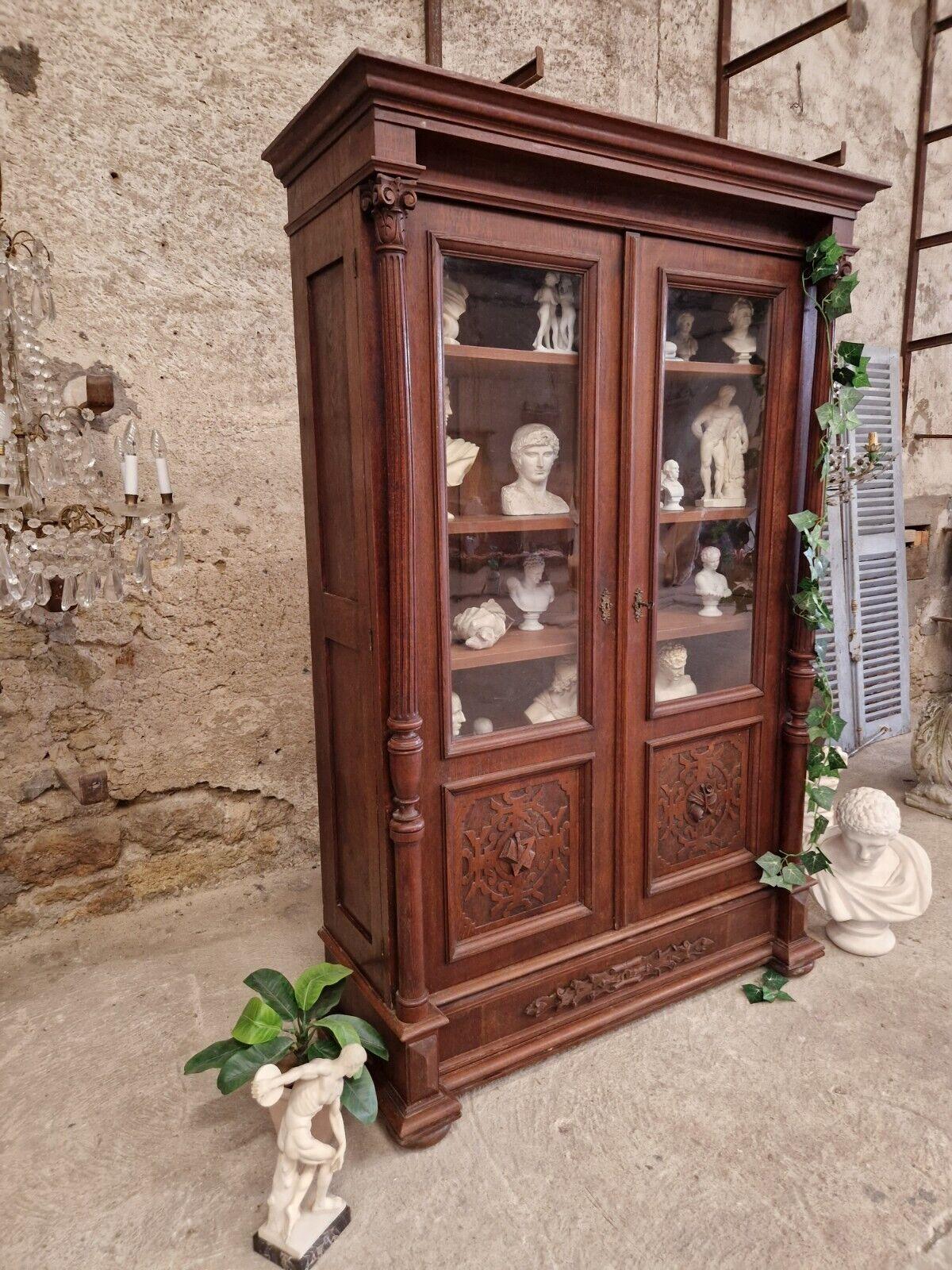 Antique Bookcase Apothecary Cabinet French 19th Century 2