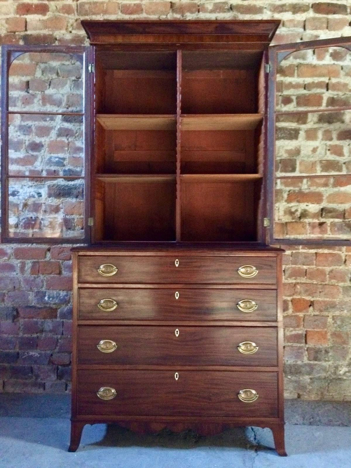 Antique Bookcase Chest of Drawers Mahogany Victorian, 19th Century, 1845 4