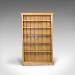 Antique Bookcase, English, Victorian Pine, Book, Display, Cabinet, circa 1900