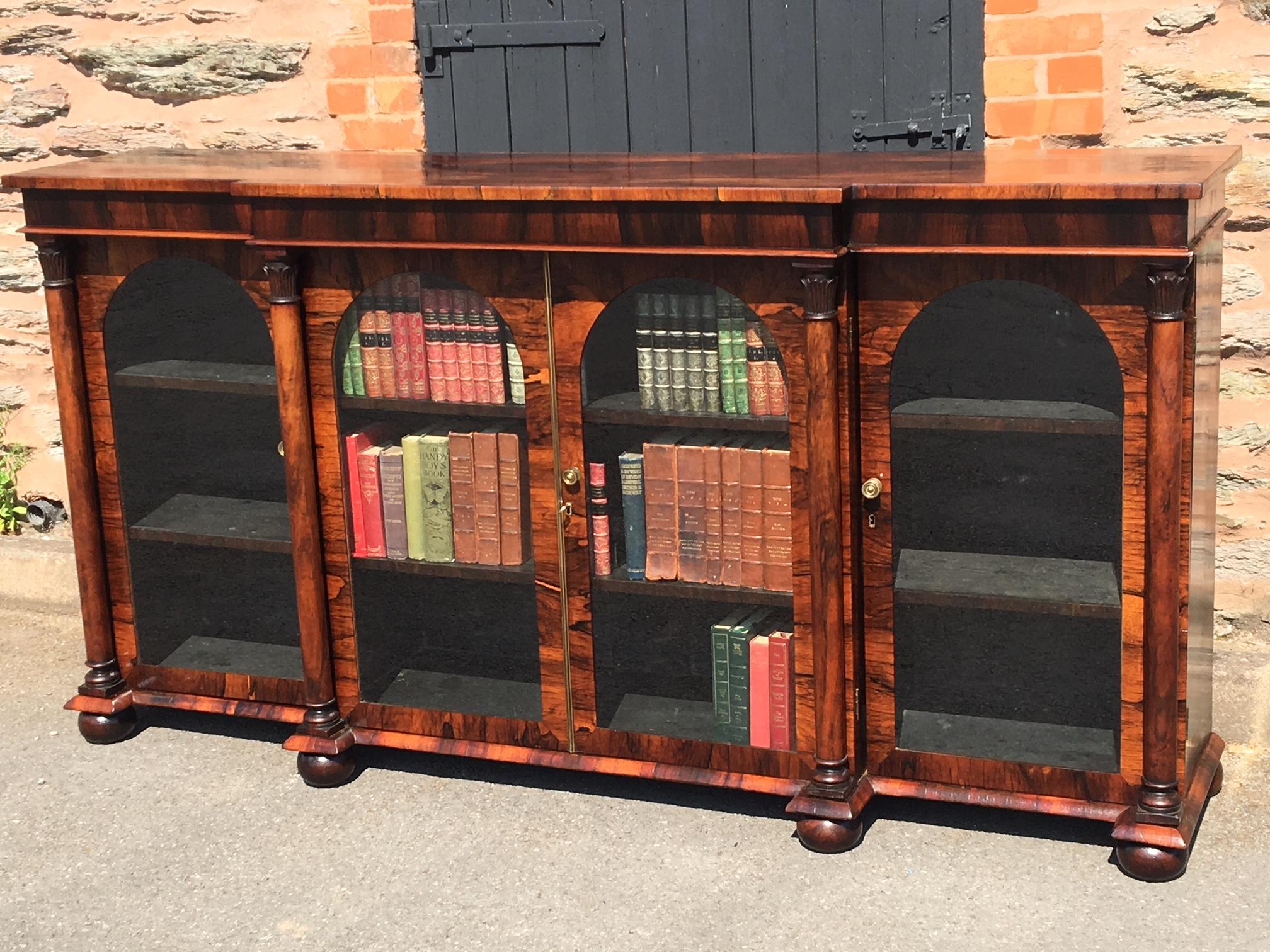 Antique Bookcase in Rosewood, English, circa 1830 2