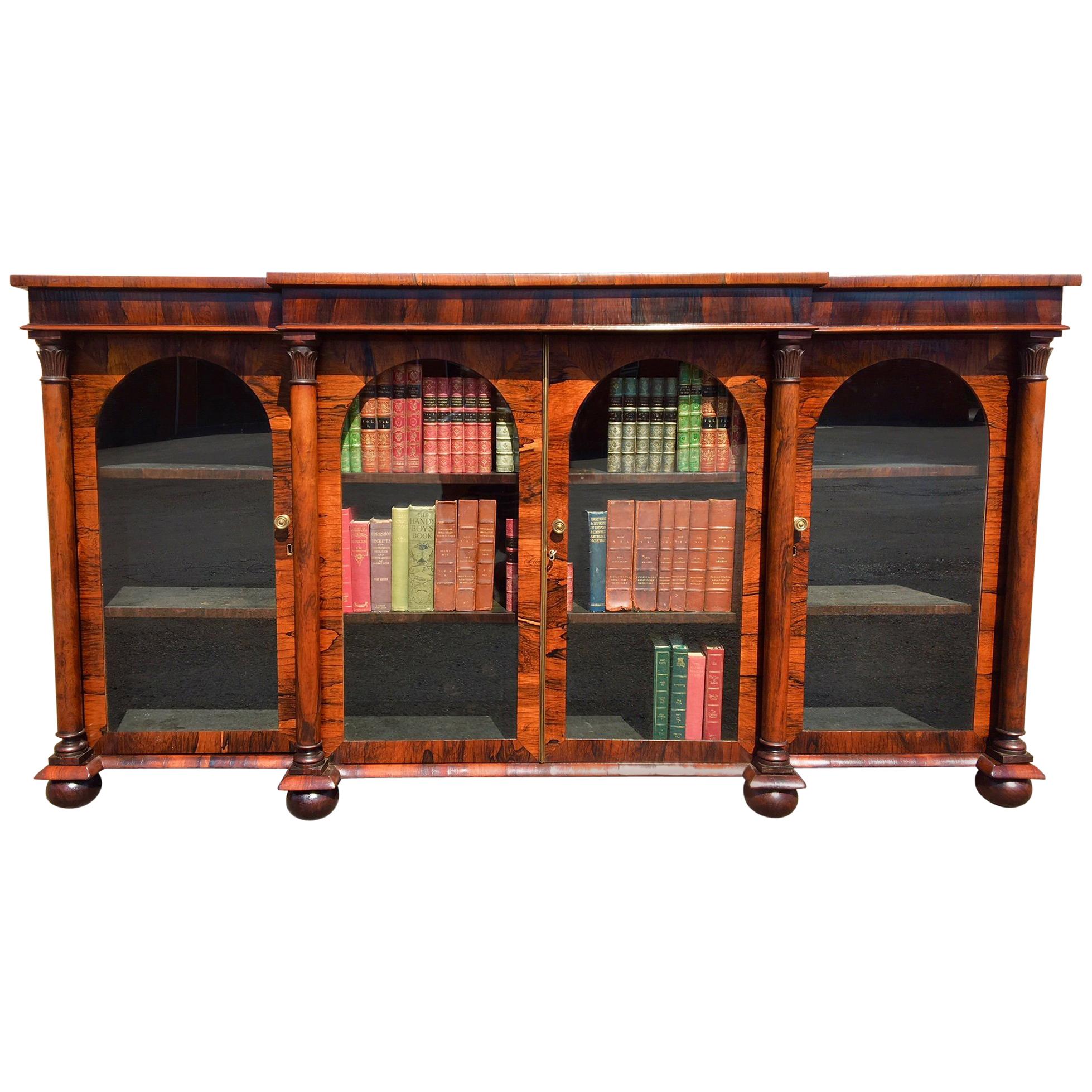 Antique Bookcase in Rosewood, English, circa 1830