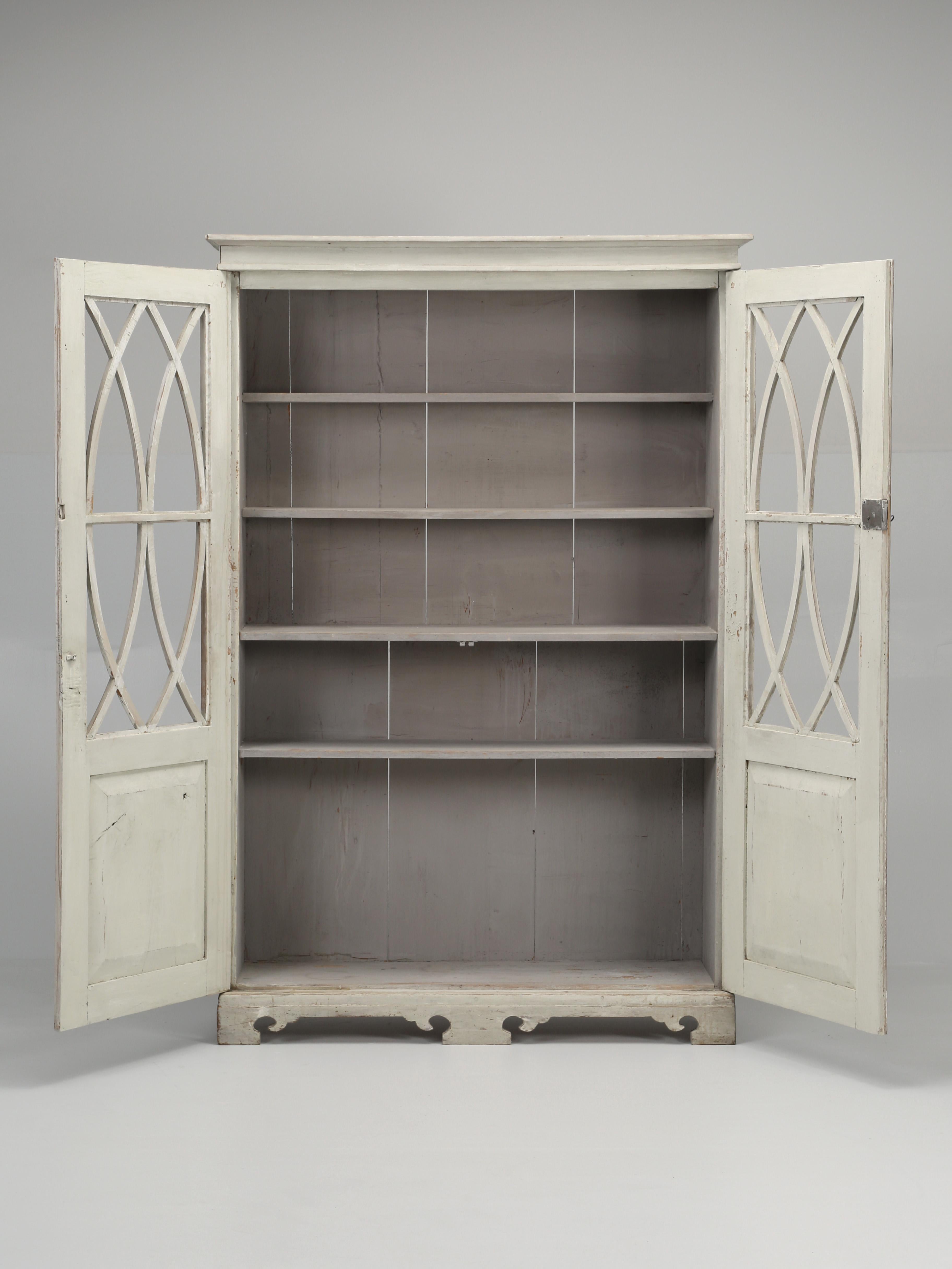 Antique Bookcase or Display Cabinet with Enhanced Recent Paint 6