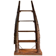 Antique Bookcase Shelving Unit Indian Ox Cart Brass 19th Century, circa 1890