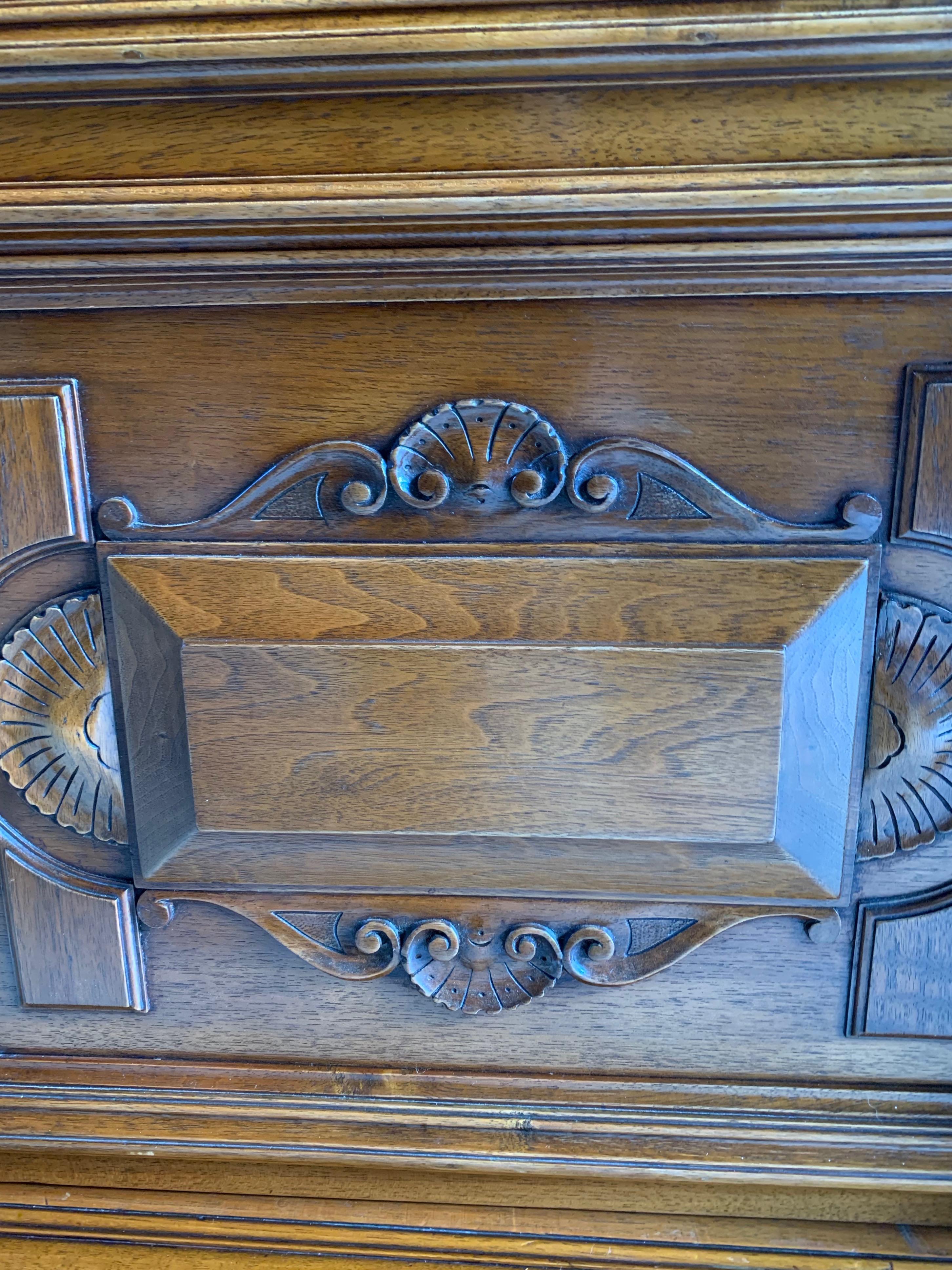 Late 19th Century Antique Bookcase Vitrine French Solid Walnut 19th Century, circa 1890 Number 3