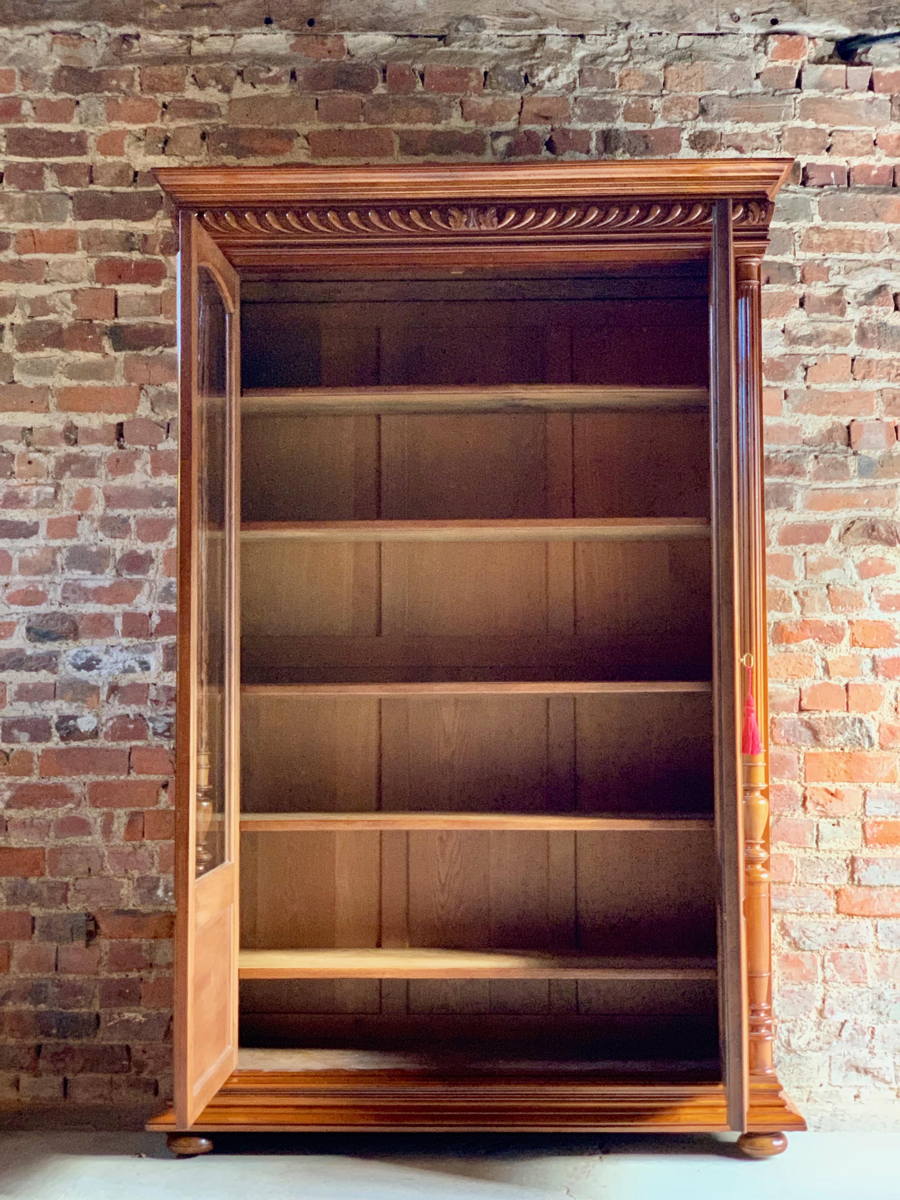 Antique Bookcase Vitrine French Solid Walnut 19th Century, circa 1890 Number 3 2