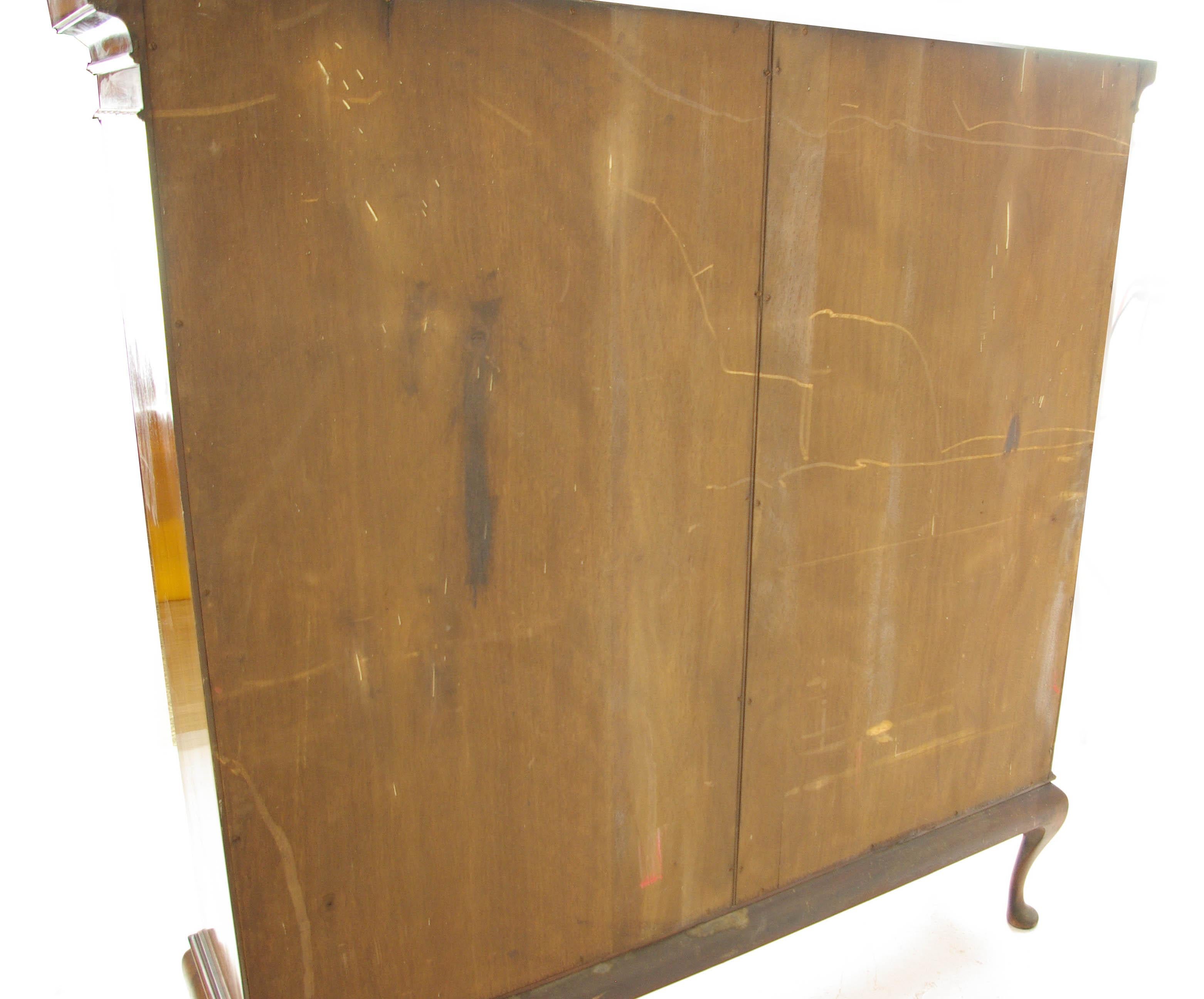 Antique Bookcase, Walnut Display Cabinet, 2 Astragal Doors, Antiques, B1254 6