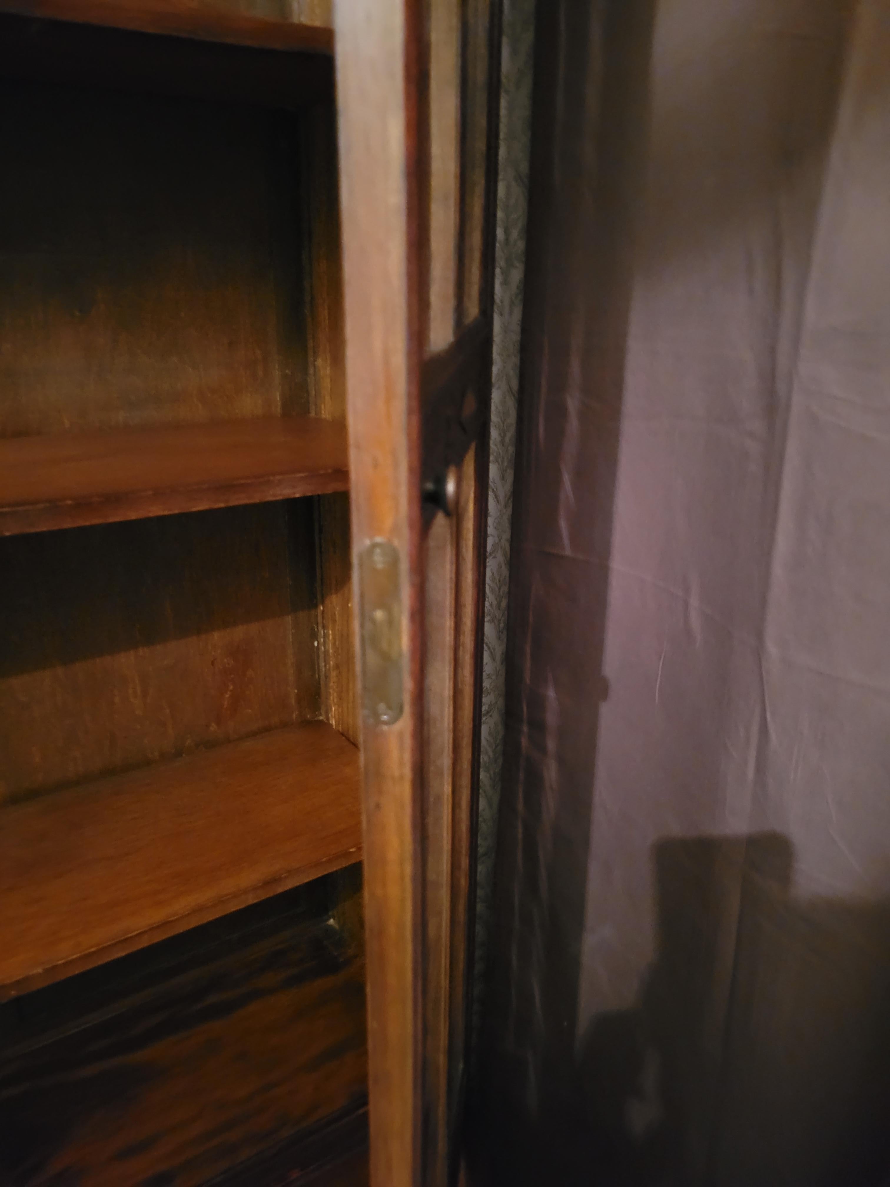 Maple Antique Solid Wood Bookcase with Glass Doors - 75