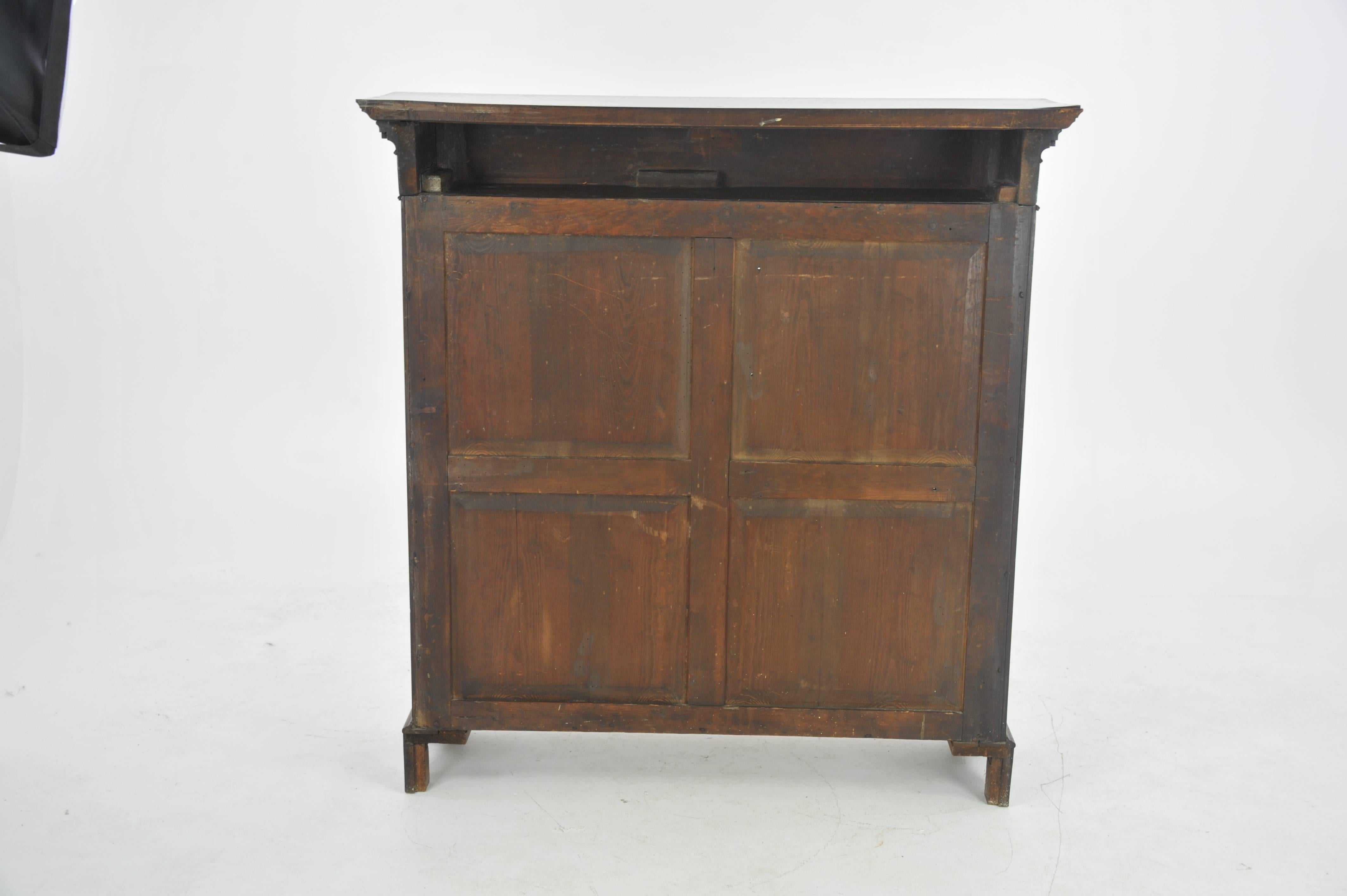 Antique Bookcase, Walnut Display Cabinet, Two Astragal Doors, Scotland, B1047 3