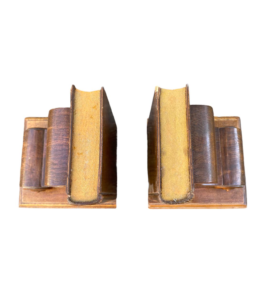 American Craftsman Antique Bookends with Academic Motif
