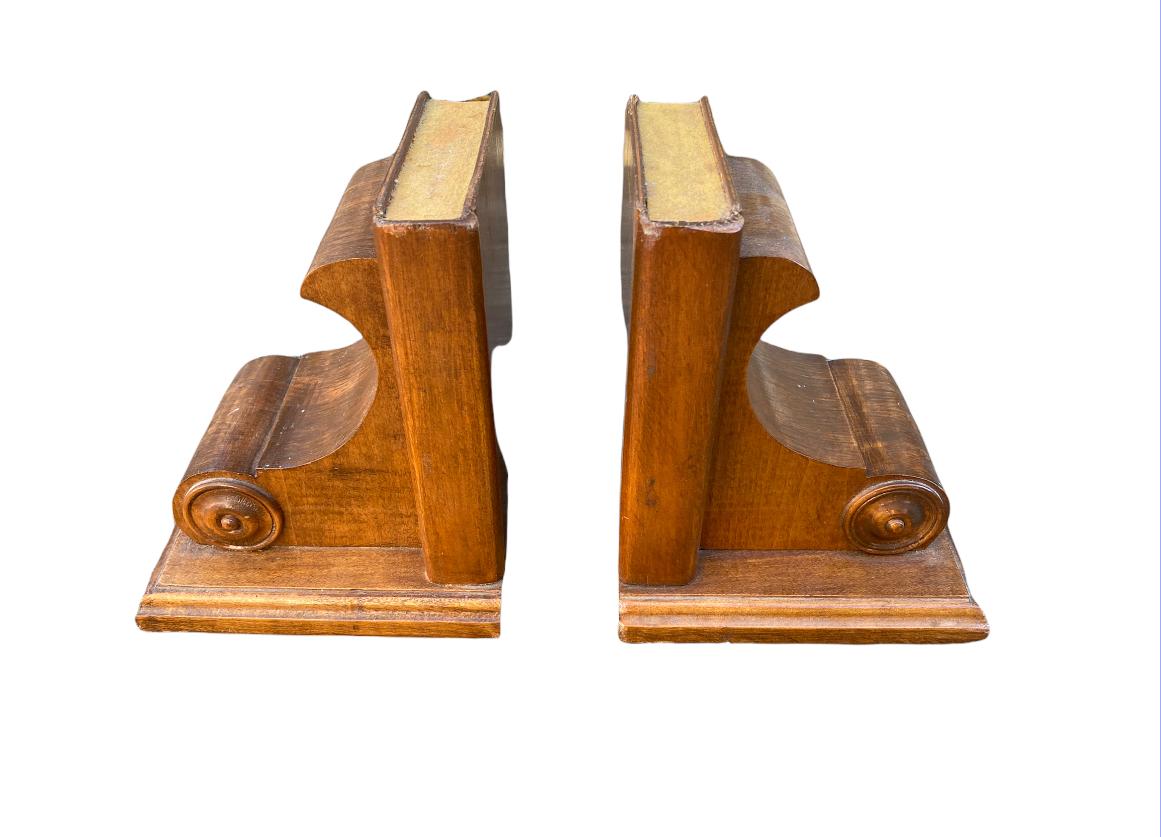 20th Century Antique Bookends with Academic Motif