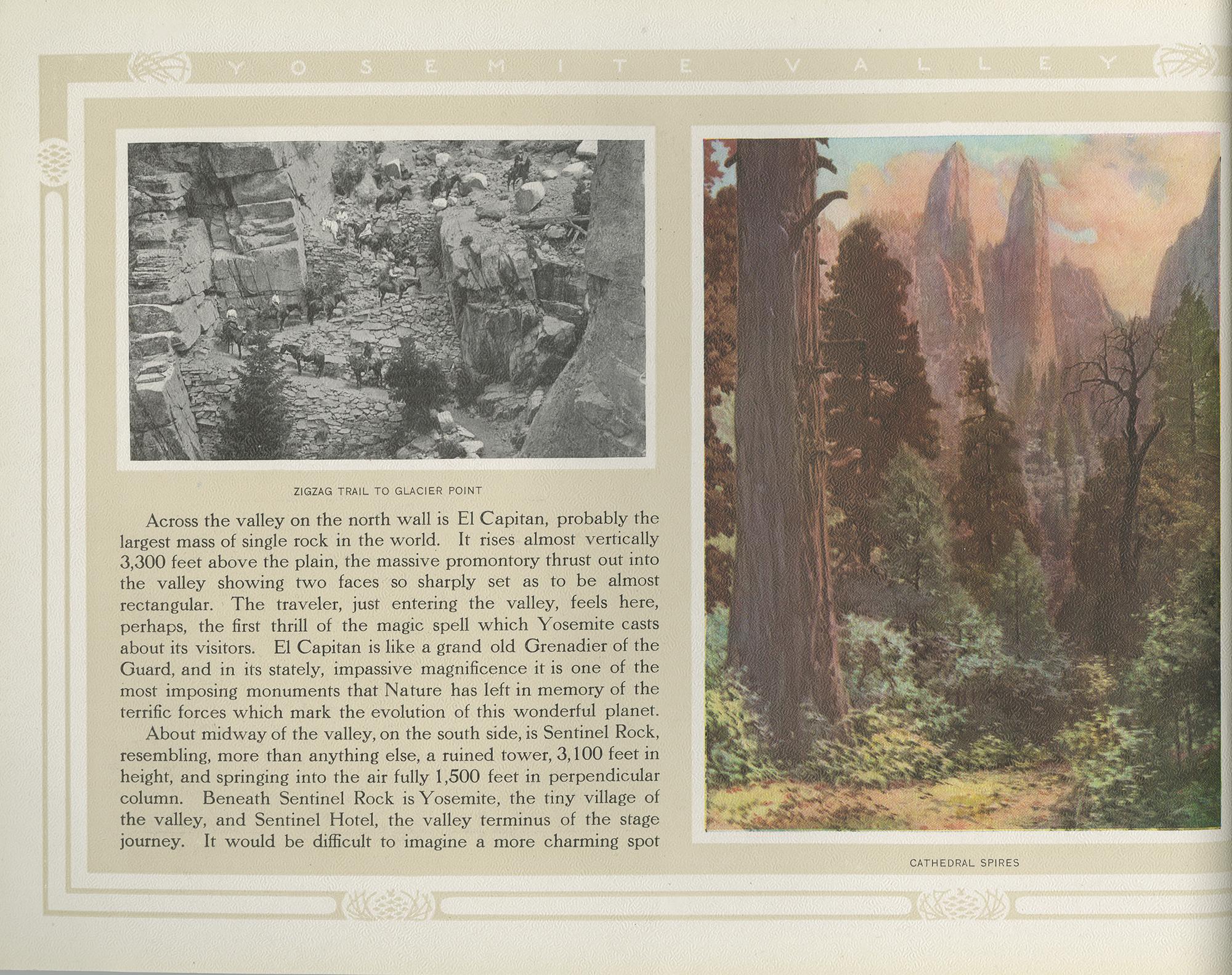 Paper Antique Booklet 'Yosemite National Park' by O.W. Lehmer, 1912