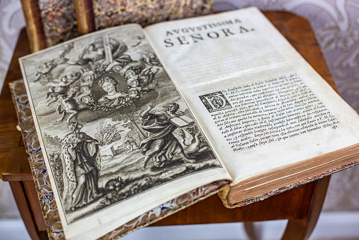 Italian Antique Books circa 1696, The Life of Leopold I Hapsburg For Sale