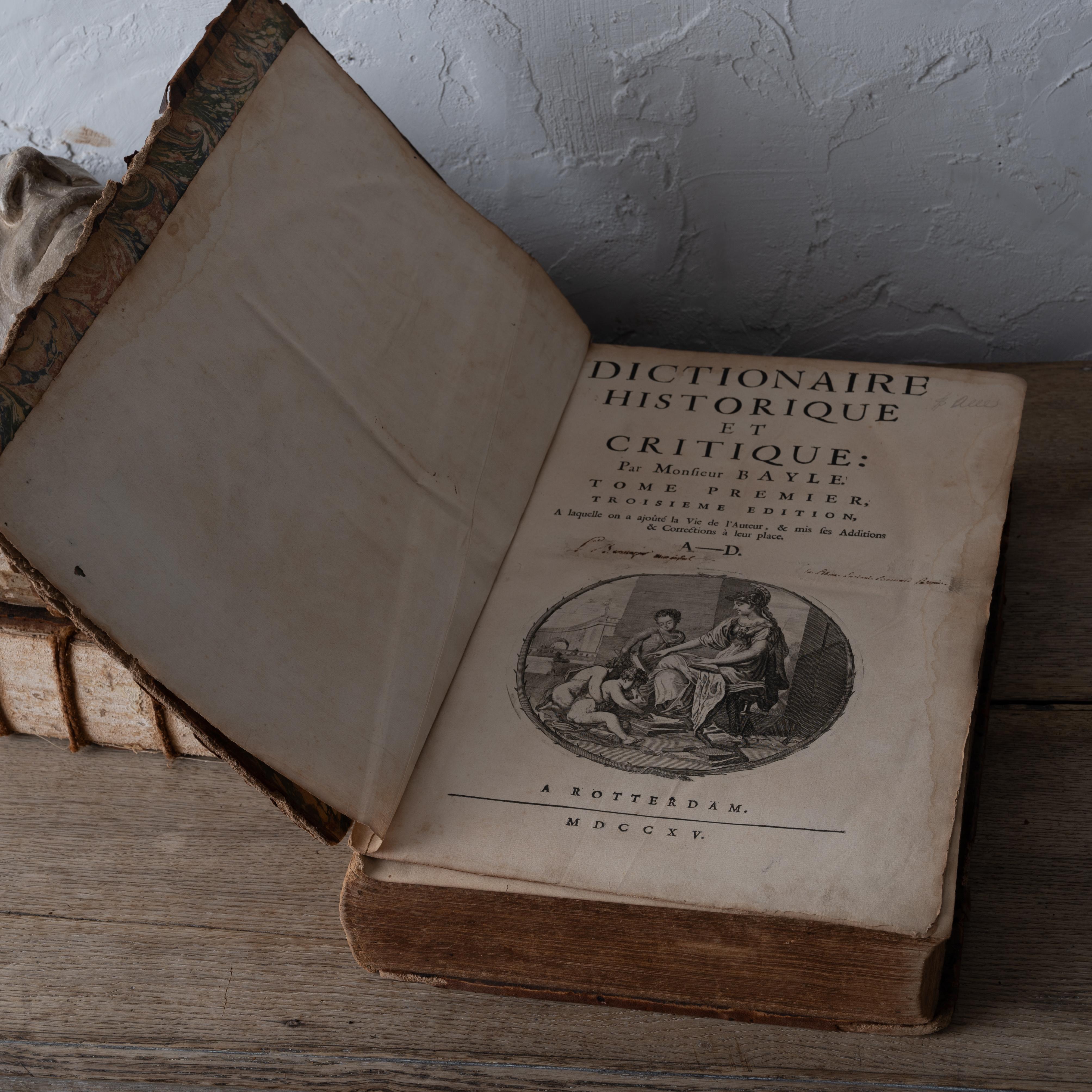 Antique Books - Pierre Bayle Dictionnaire, 3 Volumes, 1715 For Sale 2