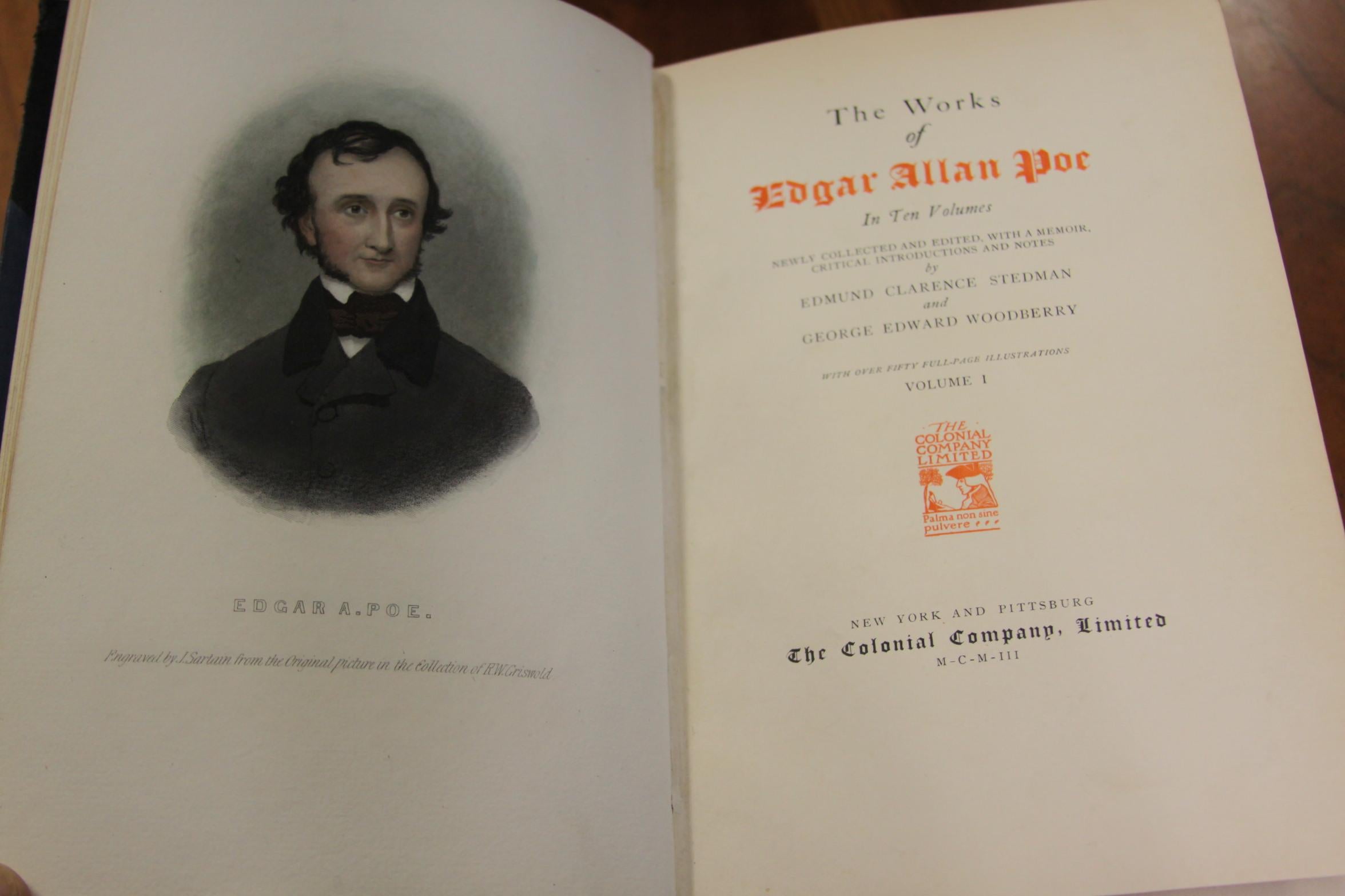 Antique Books, 'The Works of Edgar Allan Poe' In Excellent Condition In New York, NY