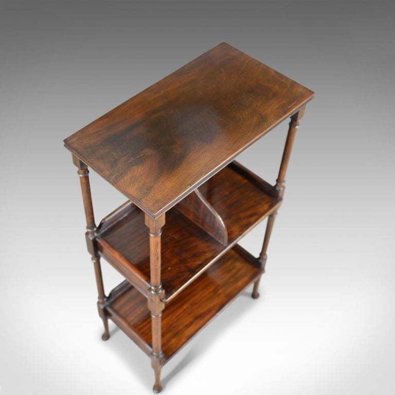 Antique, Bookshelf, Mahogany Stand, ThreeTier Whatnot, Regency Revival