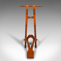 Antique Boot Jack, English, Walnut, Folding Shoe Pull, Entrance Hall, Victorian