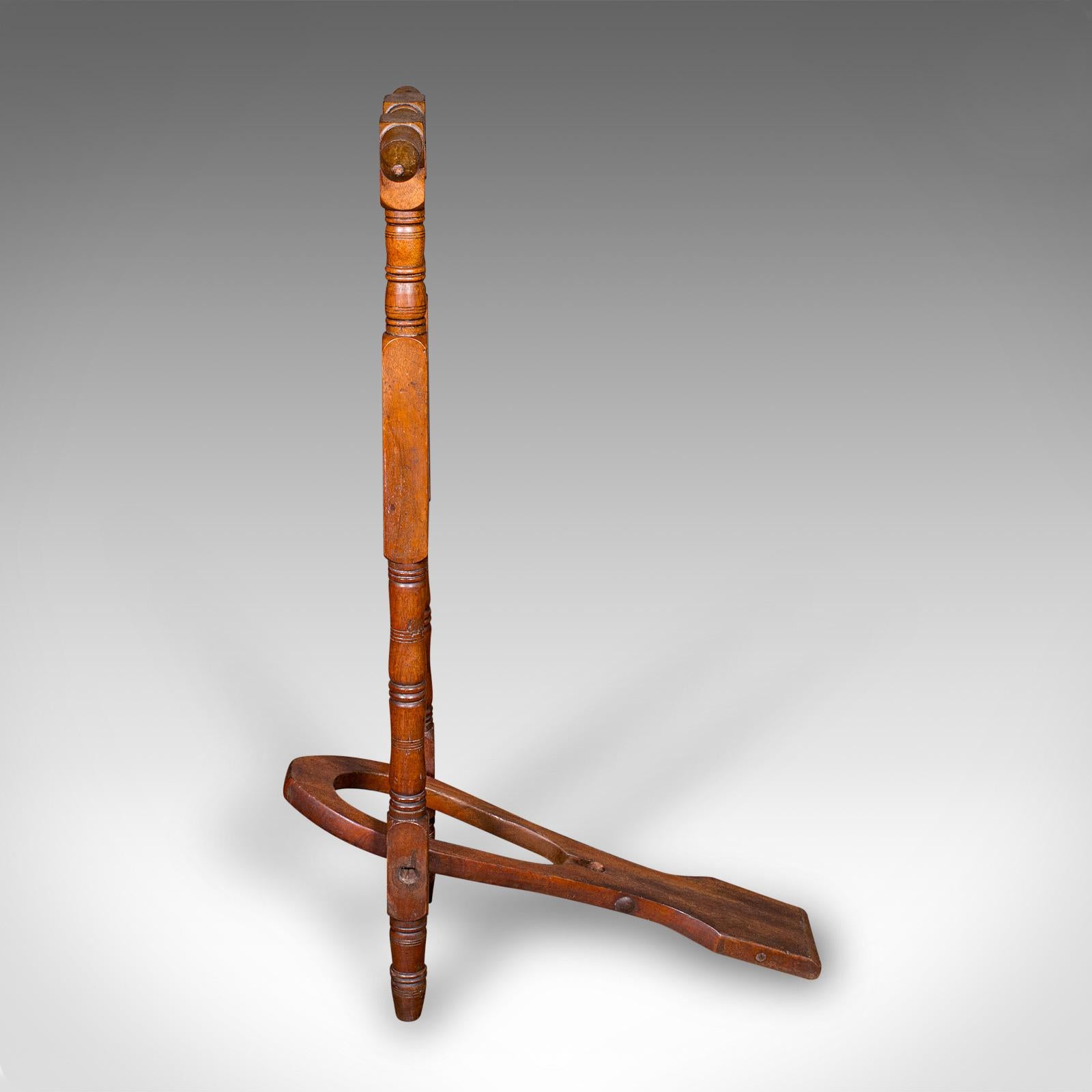 Late 19th Century Antique Boot Jack, English, Walnut, Folding Shoe Pull, Victorian, Circa 1870 For Sale
