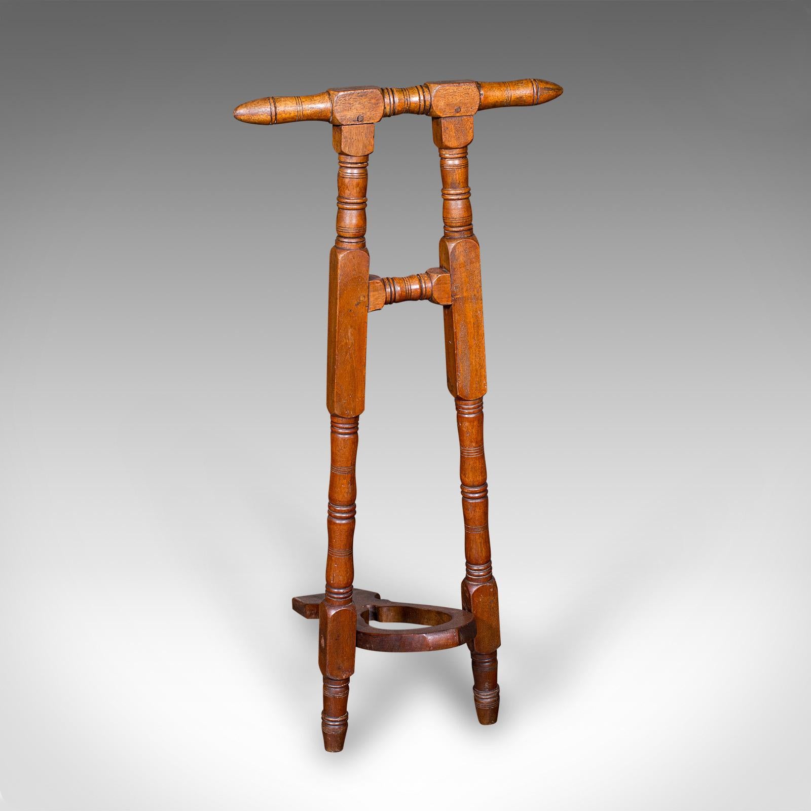 Antique Boot Jack, English, Walnut, Folding Shoe Pull, Victorian, Circa 1870 For Sale 1