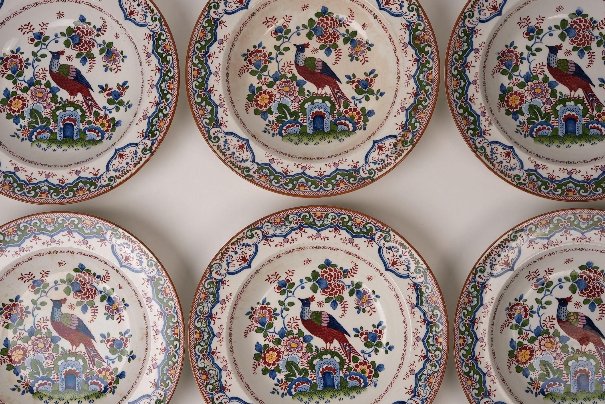 Antike Booth's 'Old Dutch Peacock' China 26-teiliges Tafelservice im Angebot 2