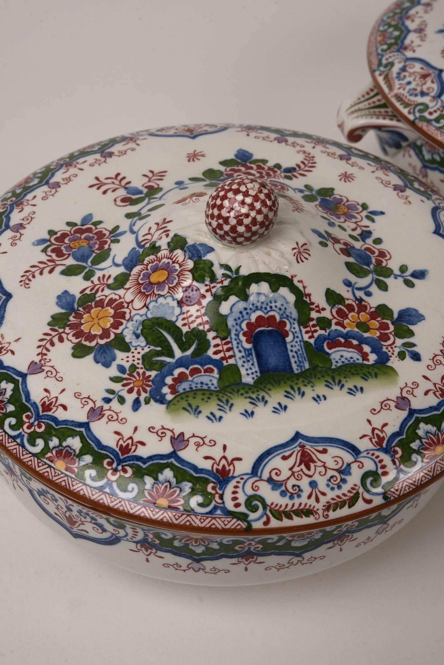 Antike Booth's 'Old Dutch Peacock' China 26-teiliges Tafelservice im Angebot 5