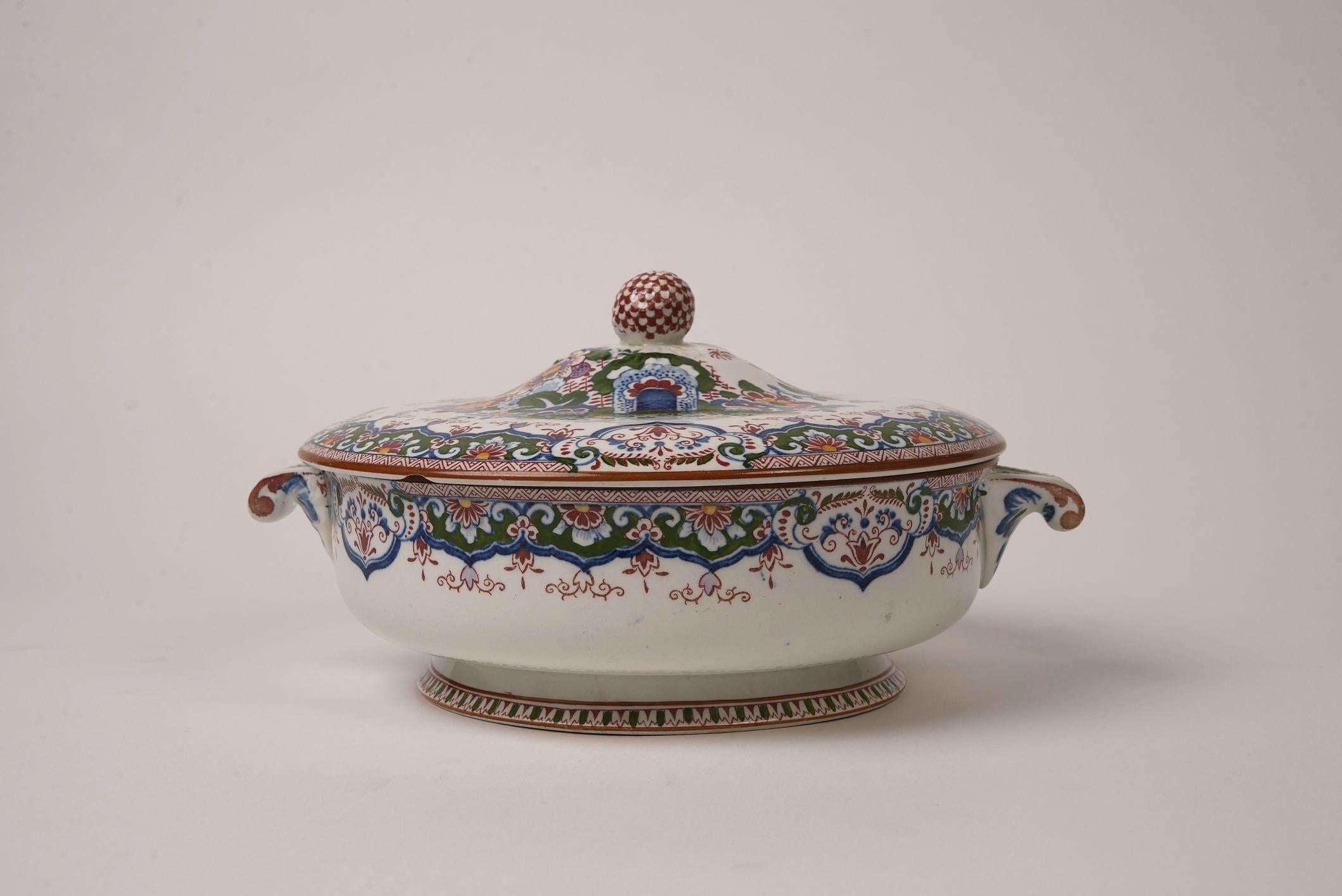 Antike Booth's 'Old Dutch Peacock' China 26-teiliges Tafelservice im Angebot 8