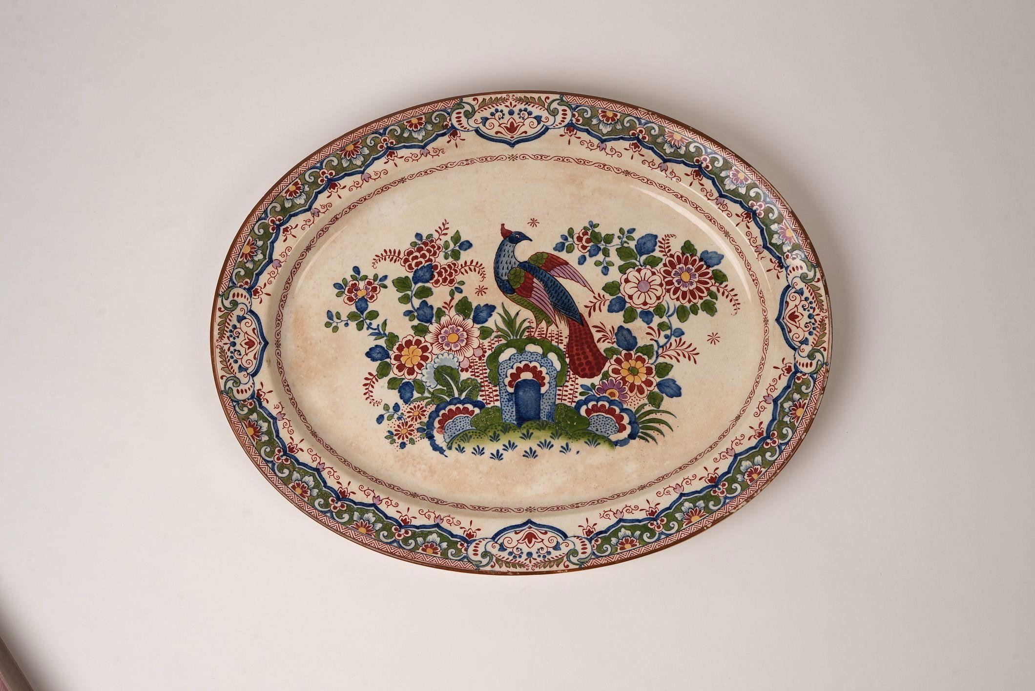 Antike Booth's 'Old Dutch Peacock' China 26-teiliges Tafelservice (Tonware) im Angebot