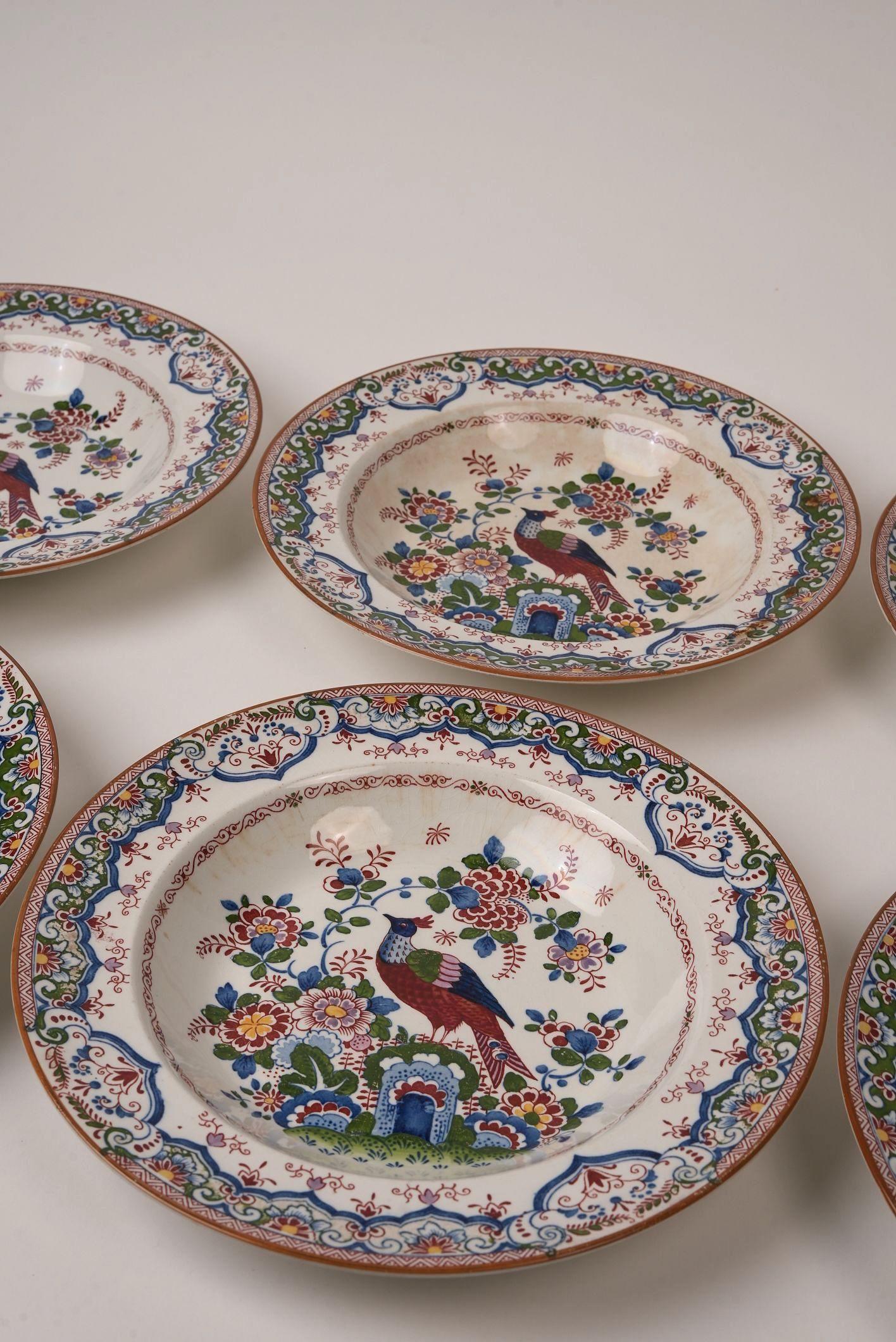 Antike Booth's 'Old Dutch Peacock' China 26-teiliges Tafelservice im Angebot 1