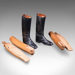 Antique Bootmaker's Last, English Leather, Beech Boots Stretcher, Maxwell London