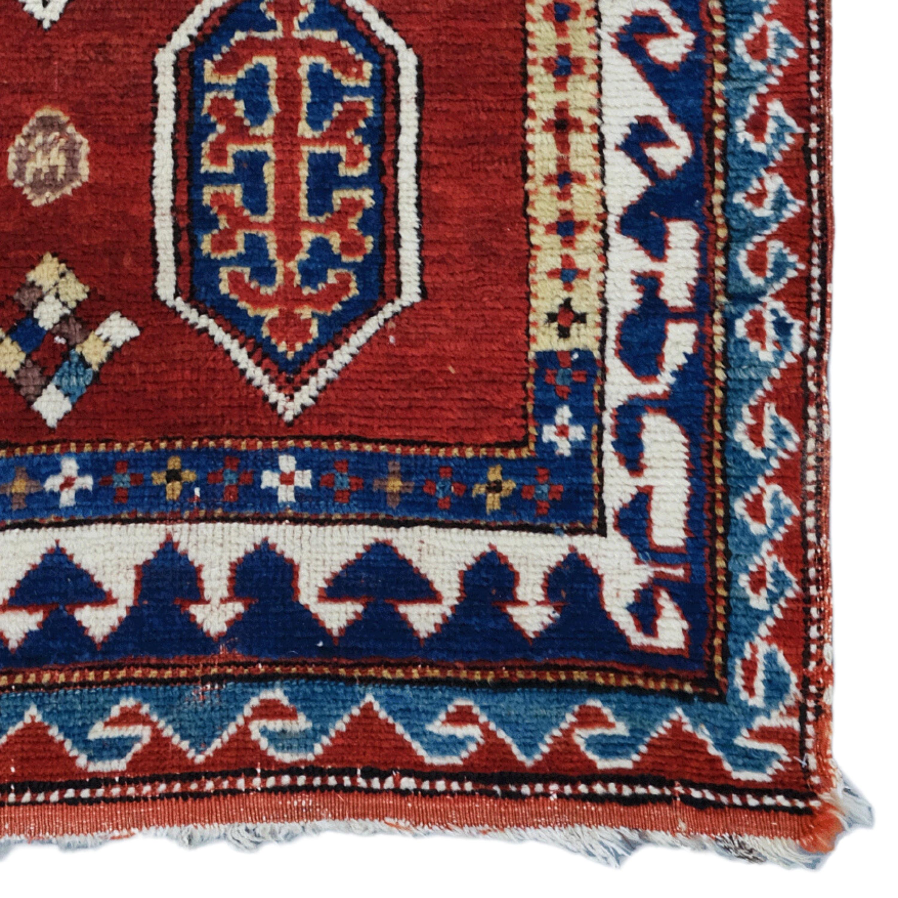 Antique Bordjalou Rug - 19th Century Bordjalou Rug, Handwoven Rug, Caucasian Rug For Sale 1